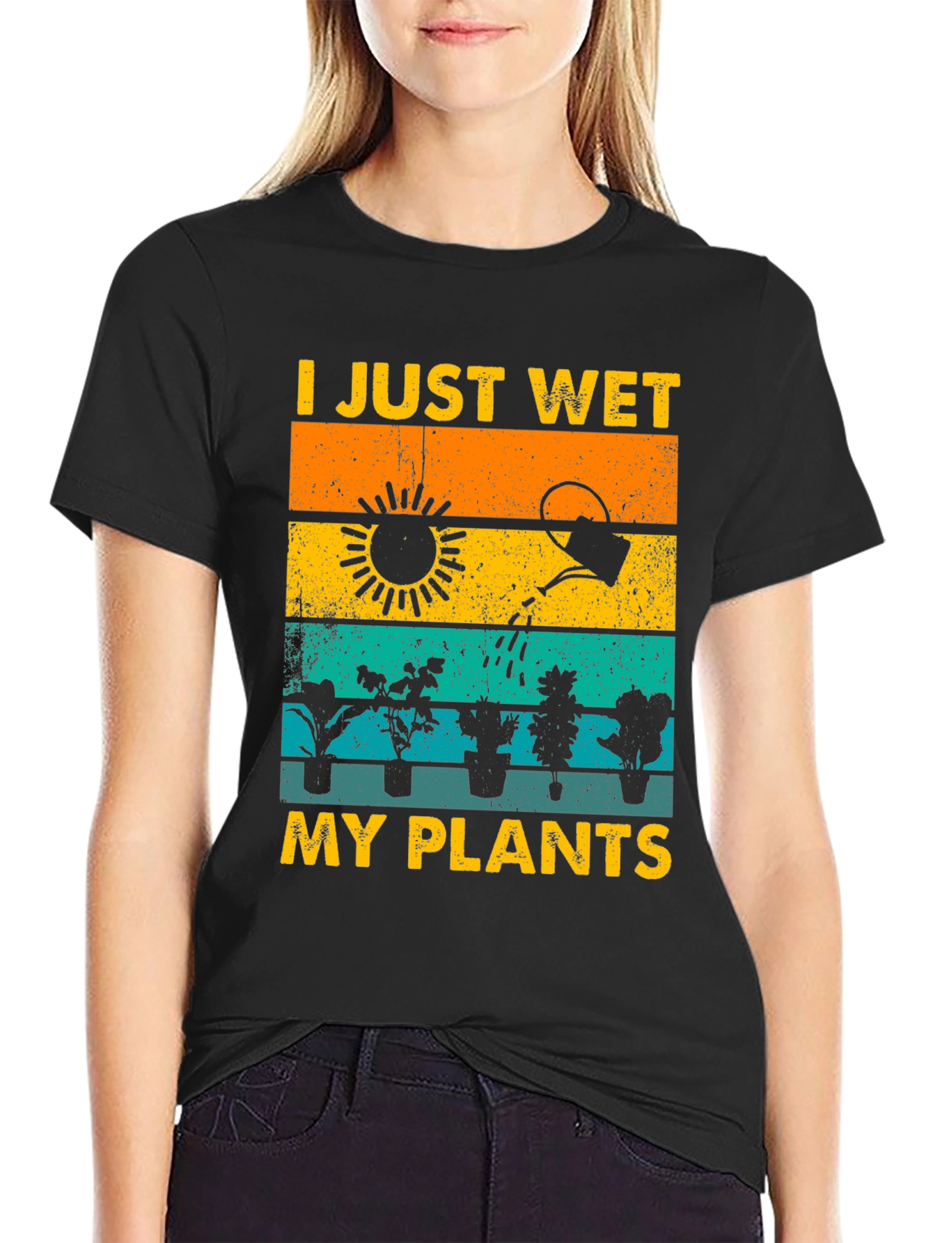 Black I Just Wet My Plants T-Shirt Gardener Gift view 2