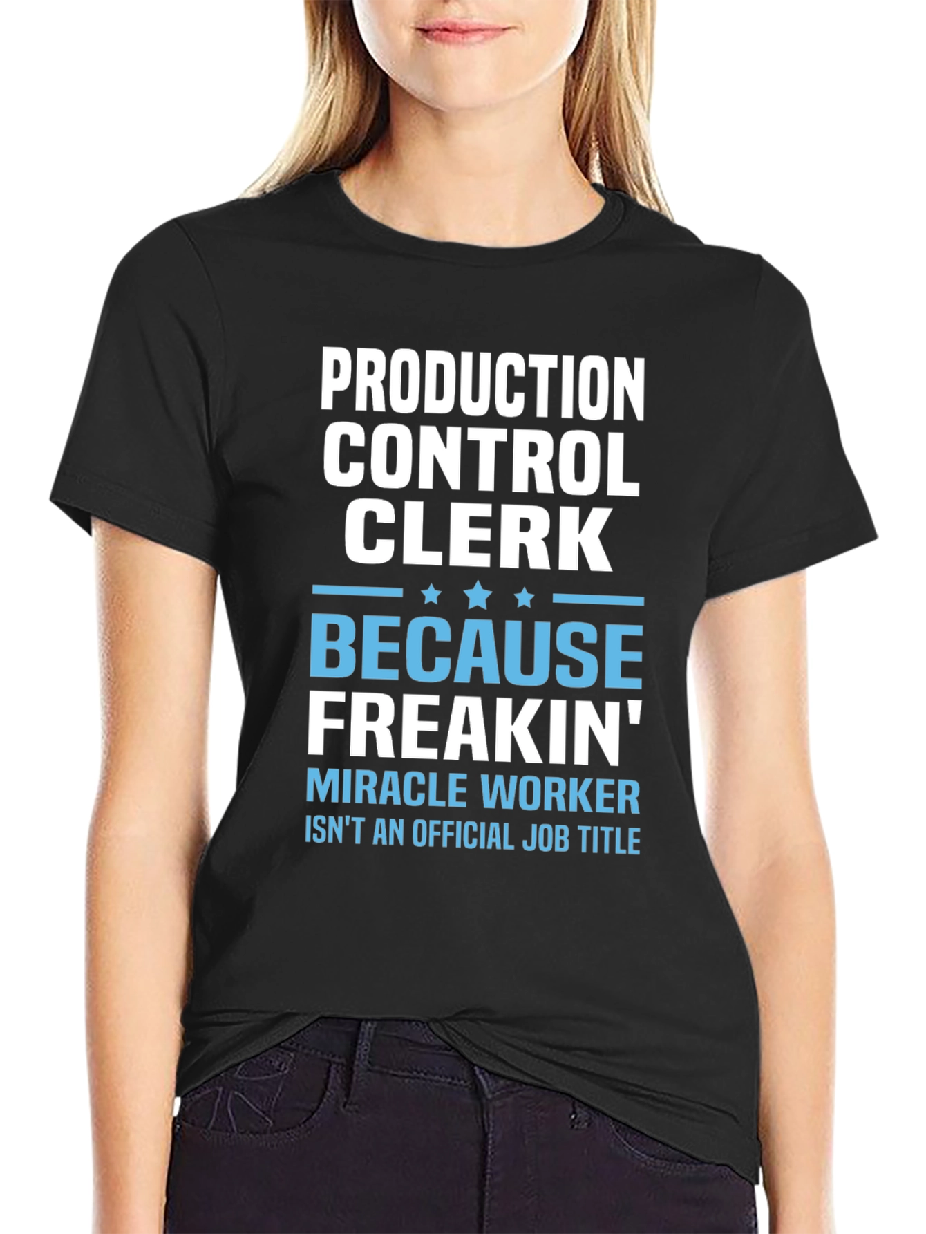 Black Production Control Clerk T-Shirt view 2