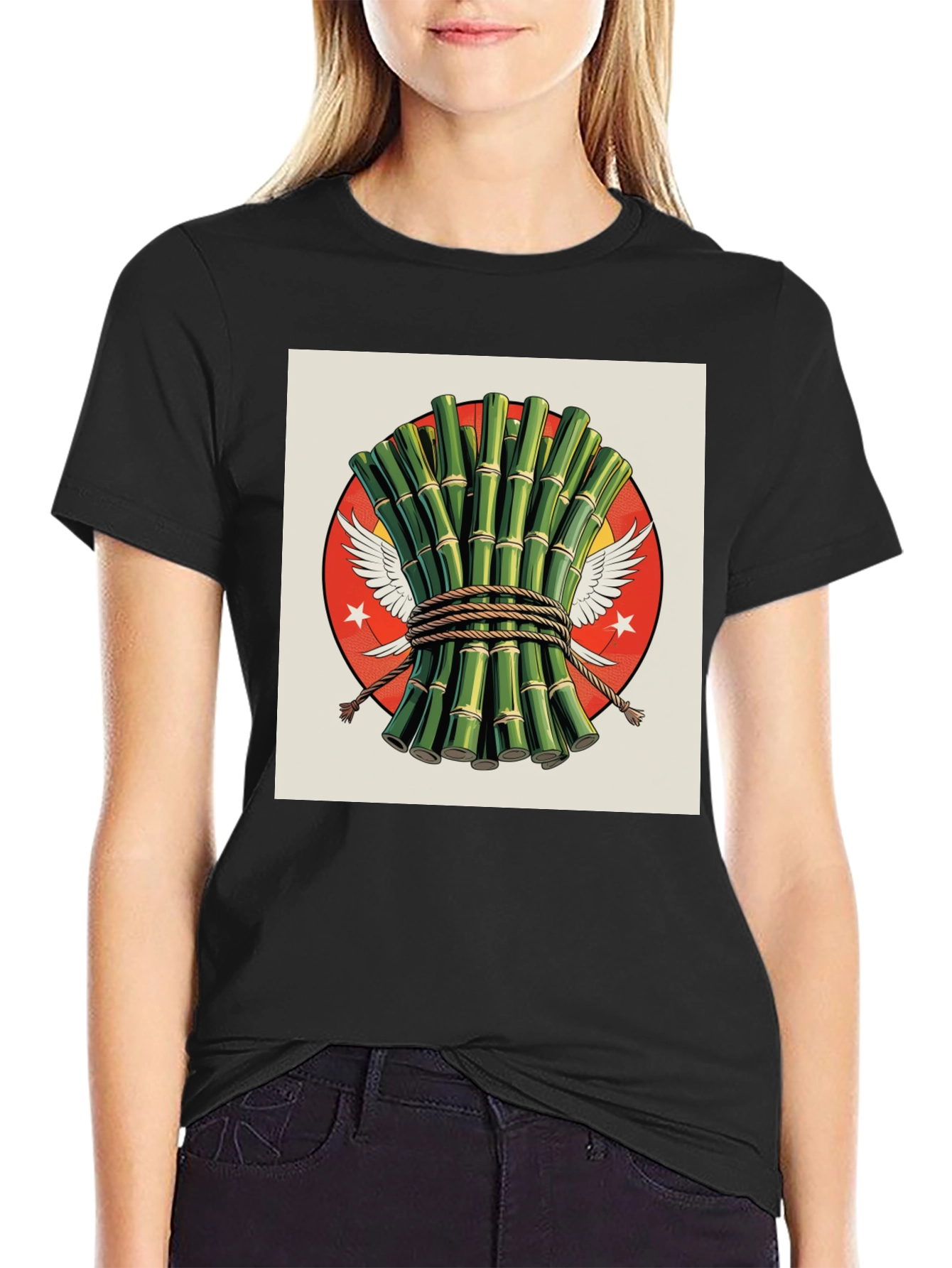 Black Bamboo Graphic Tee - Stylish, Unique Design view 2