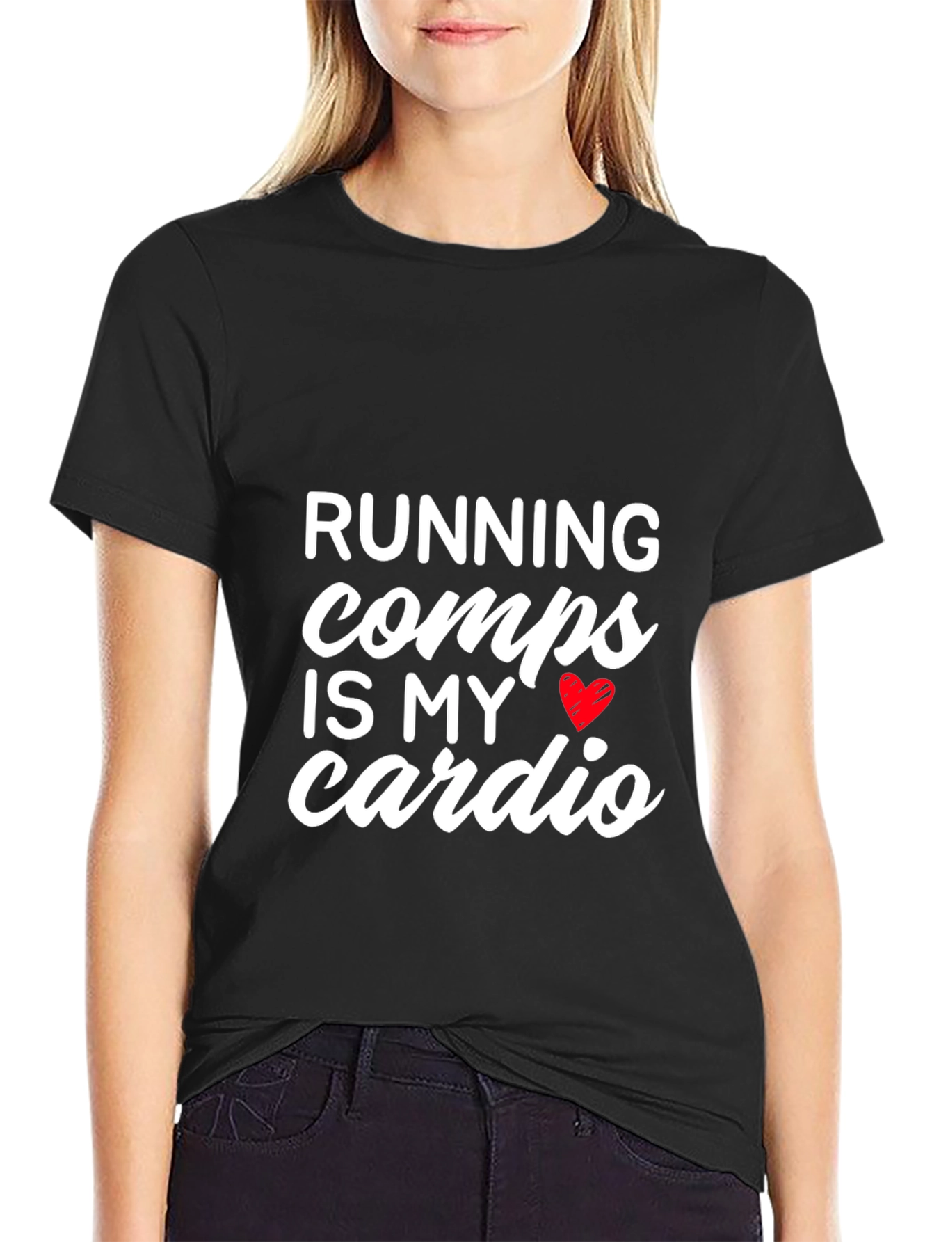 Black Running Comps is My Cardio Black Graphic Tee view 2
