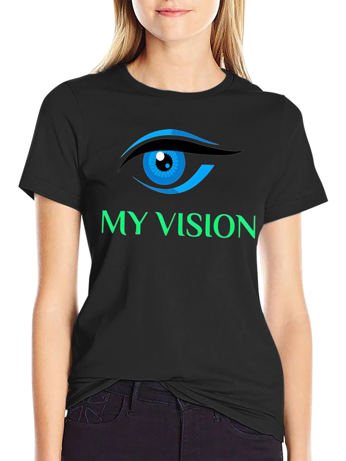 Black My Vision Graphic Tee - Eye See You T-Shirt view 2