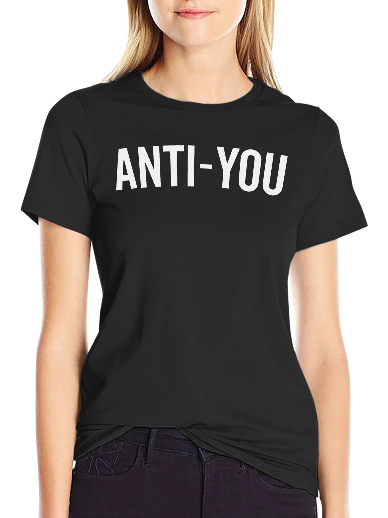 Black Anti-You Black Graphic T-Shirt view 2