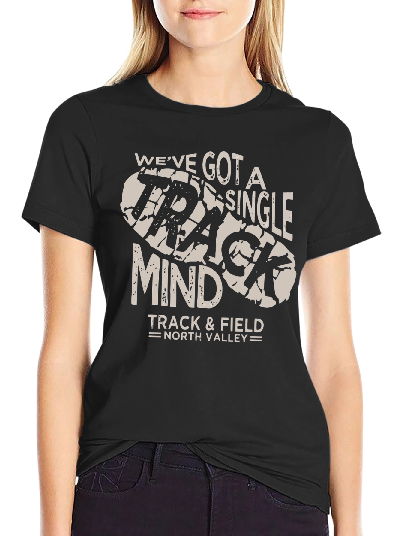 Black Track Mind T-Shirt - North Valley Track & Field Tee view 2
