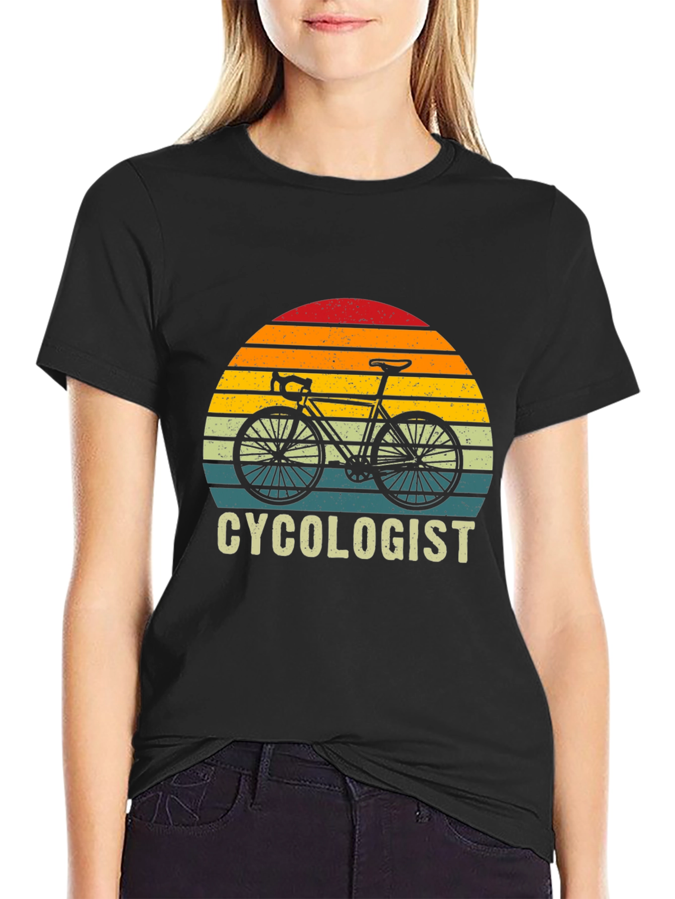 Black Cyclologist Vintage Style Graphic Tee view 2