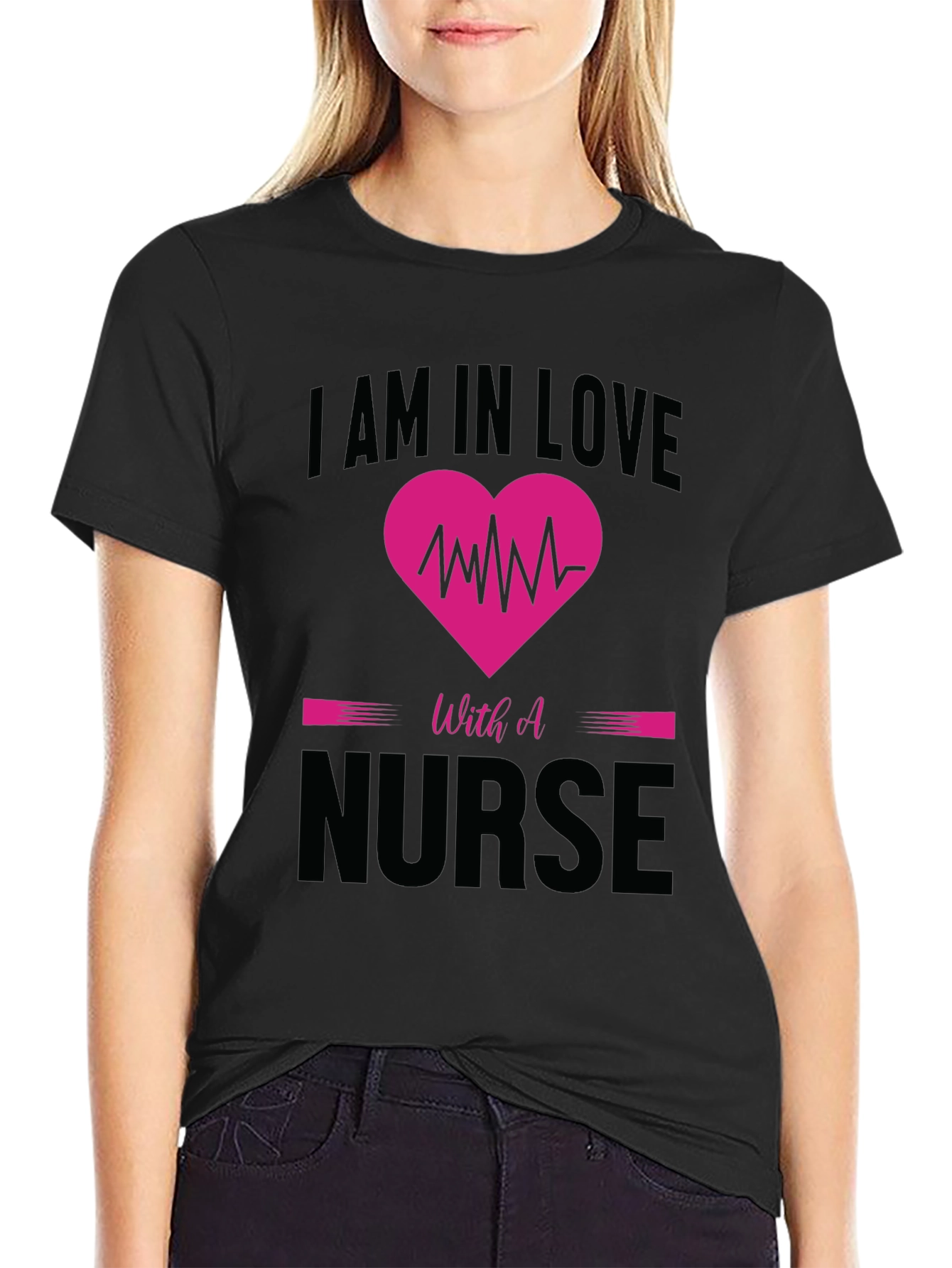 Black I'm In Love With A Nurse T-Shirt view 2