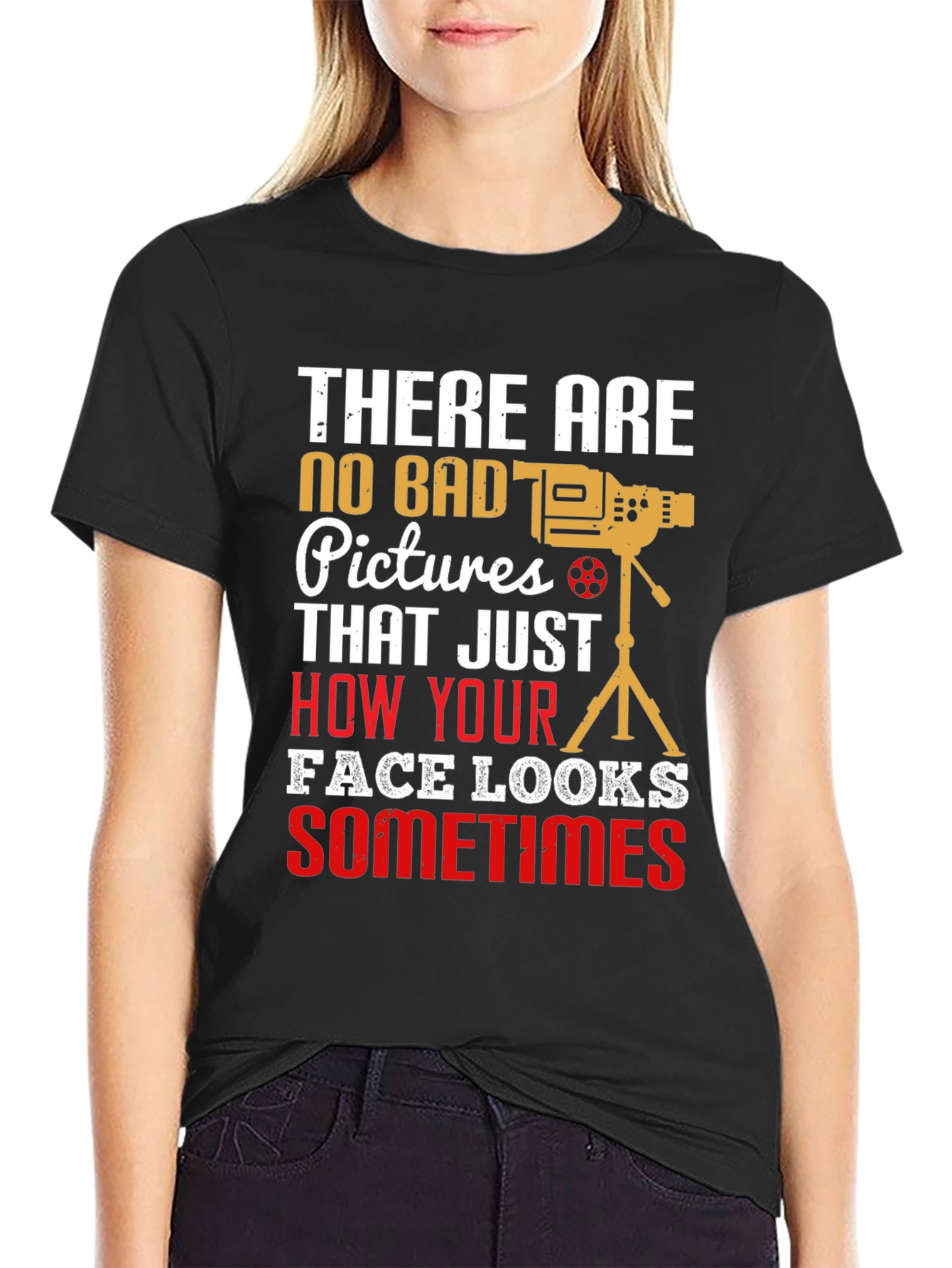 Black Funny Photography T-Shirt: No Bad Pictures view 2