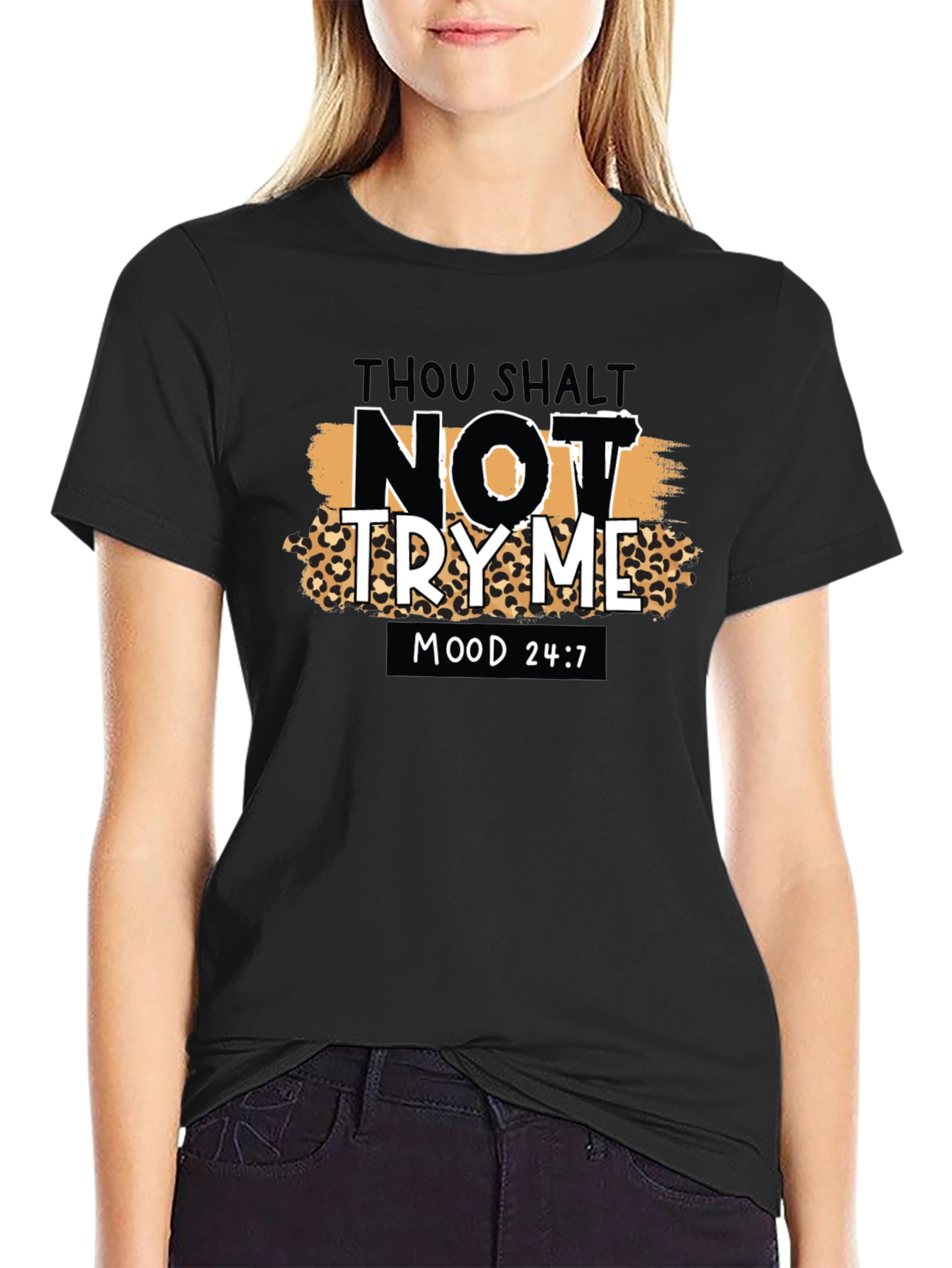 Black Thou Shalt Not Try Me Graphic Tee view 2
