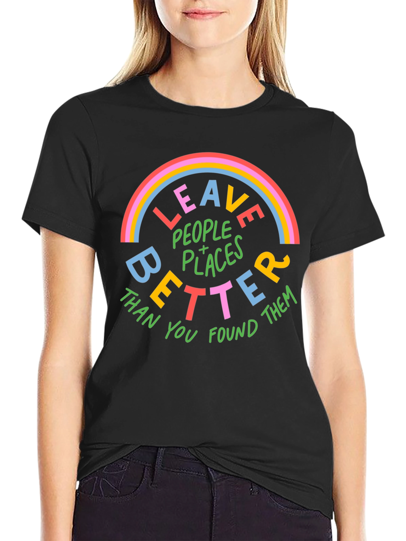 Black Leave Places Better Graphic Tee view 2