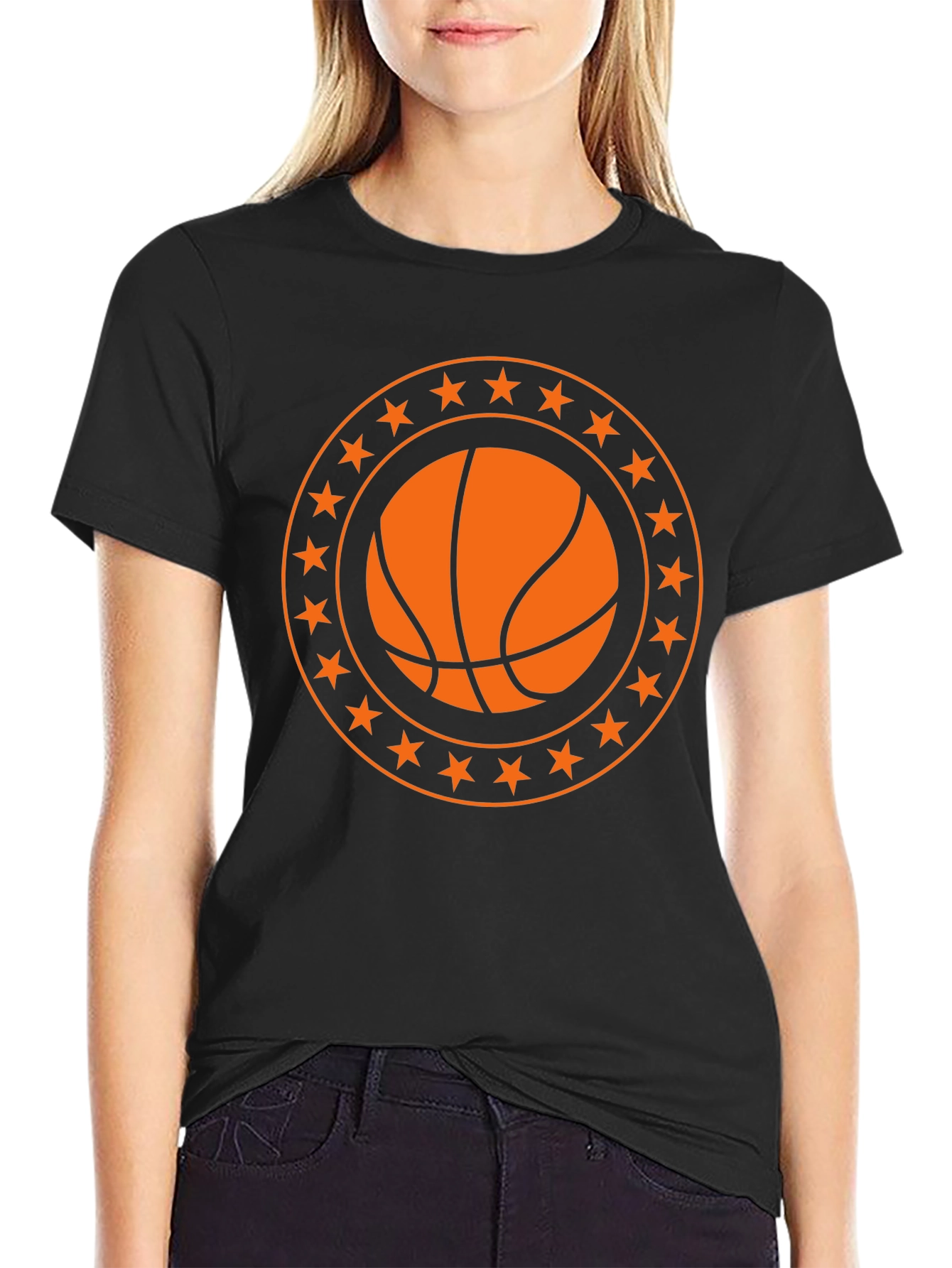 Black Basketball Star Graphic Black T-Shirt view 2