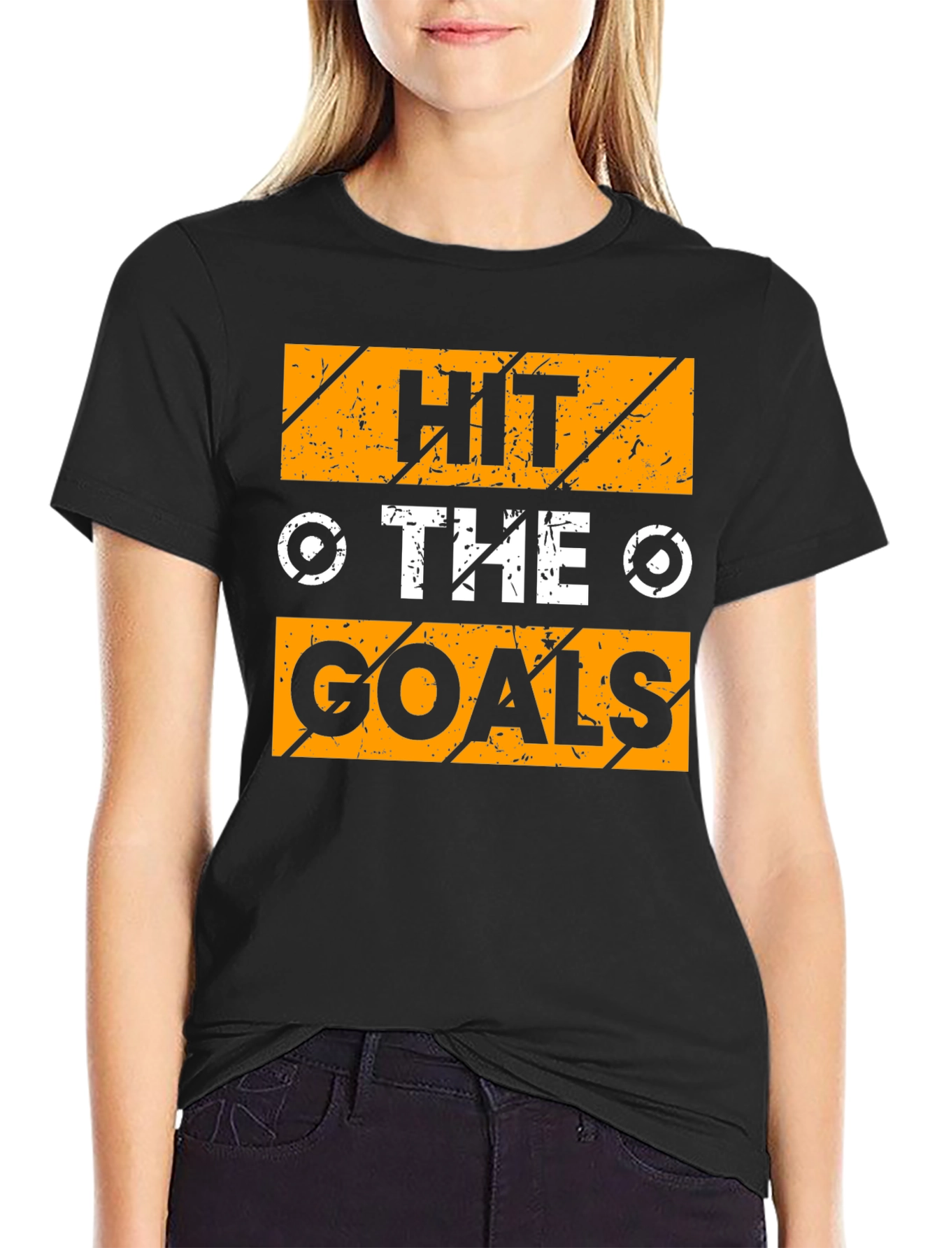 Black Hit The Goals Graphic T-Shirt view 2