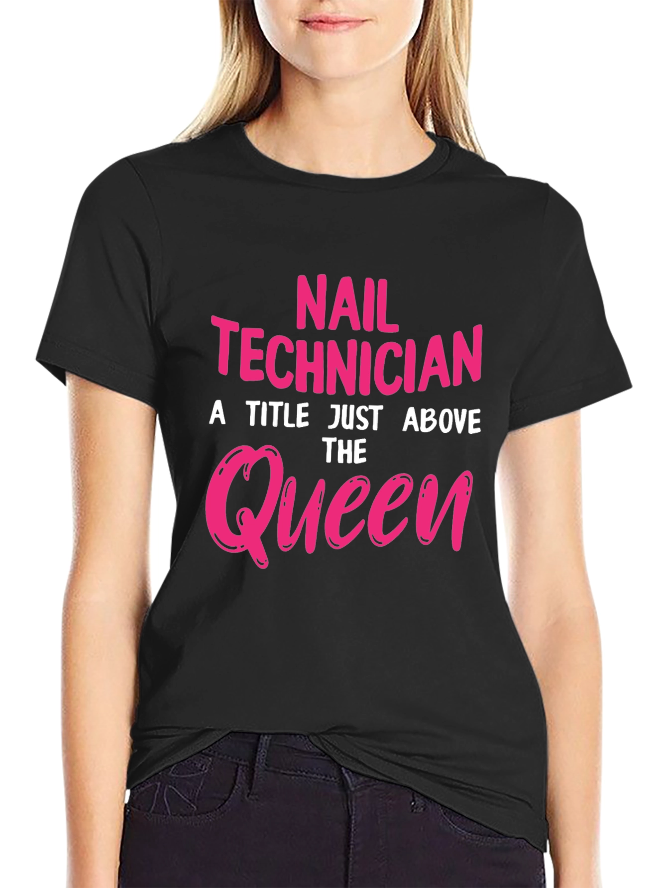 Black Nail Technician Queen Graphic T-Shirt view 2