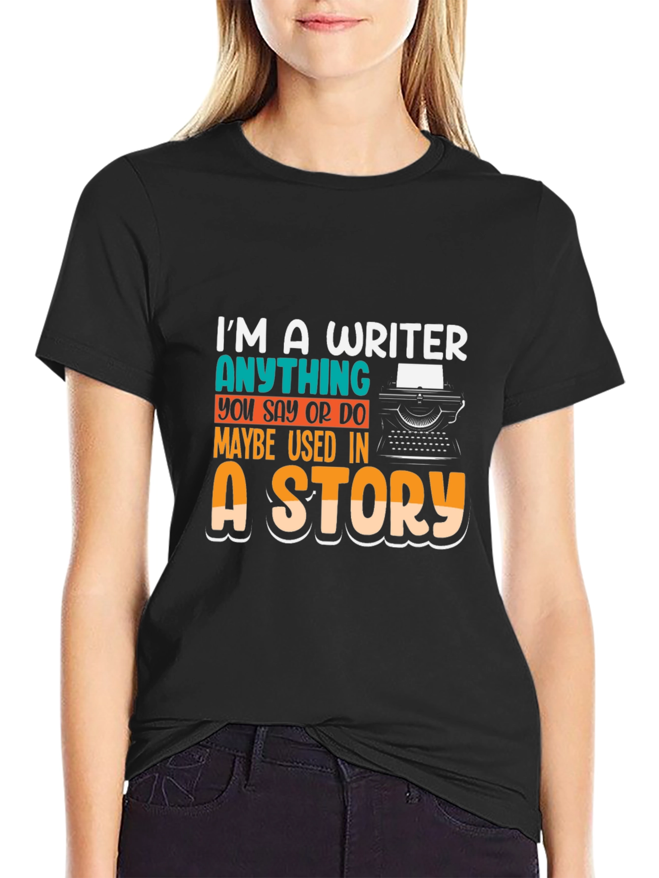 Black Writer Novelty Graphic T-Shirt view 2