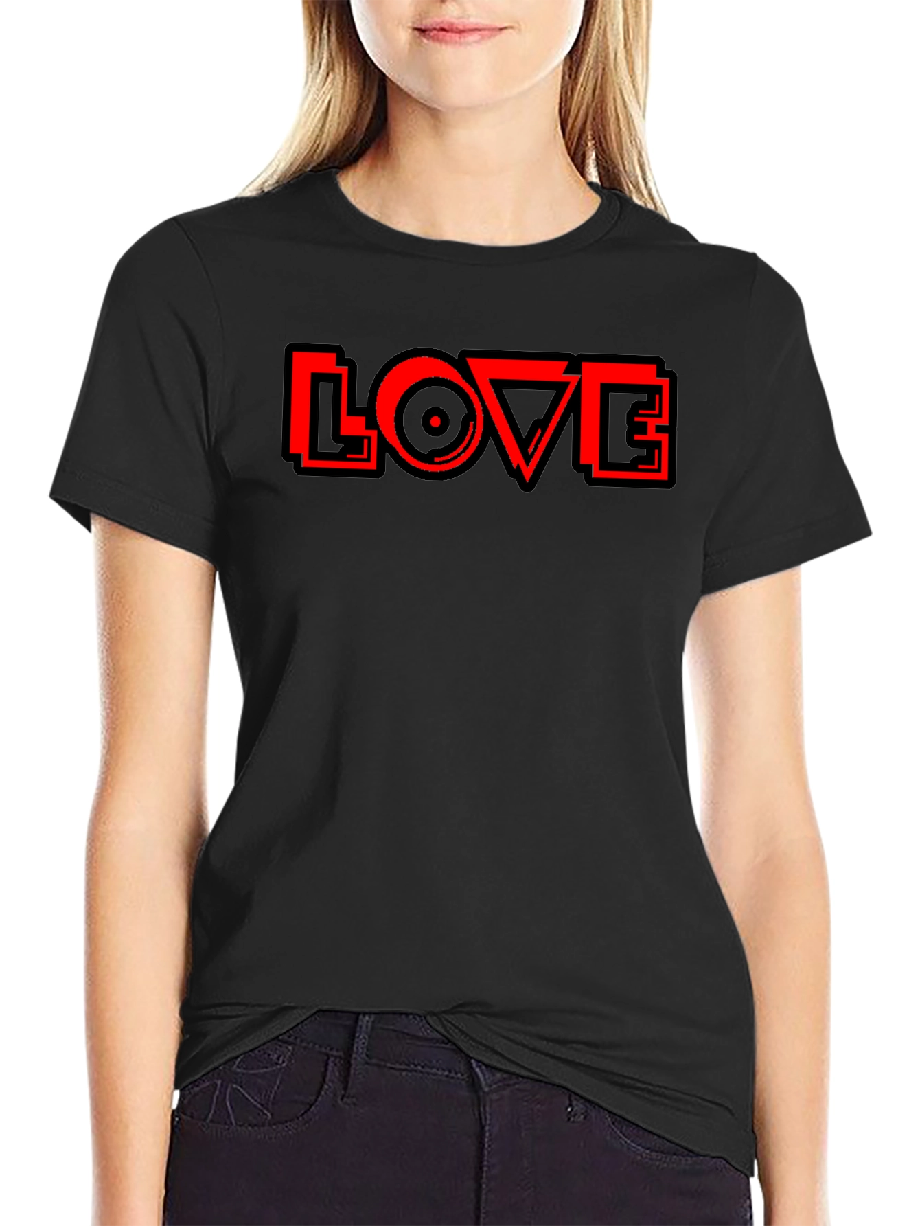 Black Love Record Graphic Tee - Black T-Shirt view 2