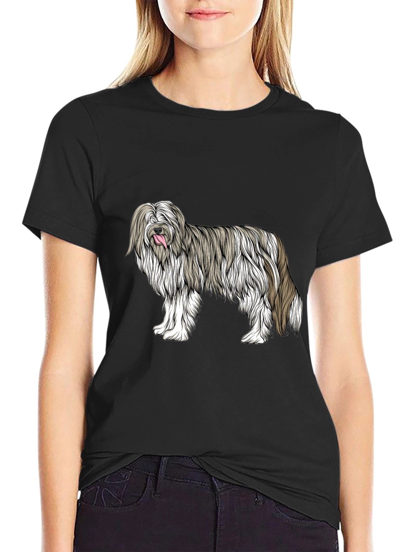 Black Cool Dog Breed Graphic Tee - Black Cotton Blend view 2