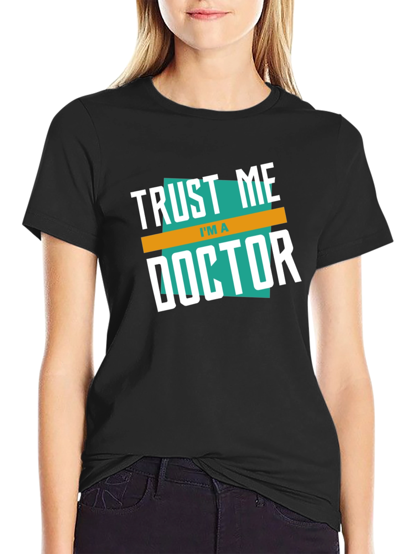Black Trust Me I'm a Doctor Graphic T-Shirt view 2