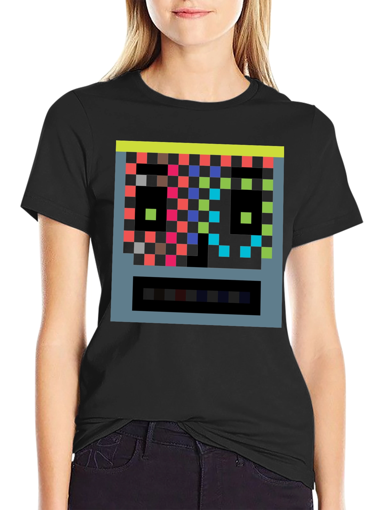 Black Pixelated Arcade Game T-Shirt - Retro Gaming view 2