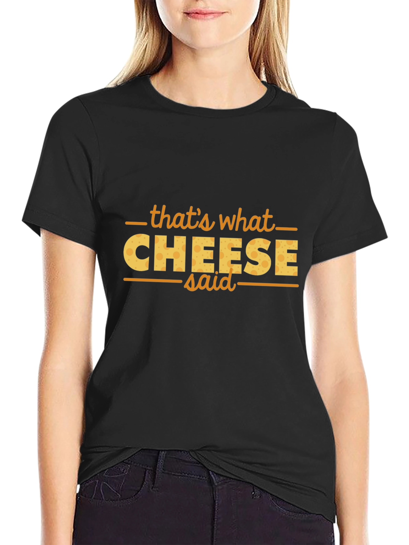 Black That's What Cheese Said Funny T-Shirt view 2