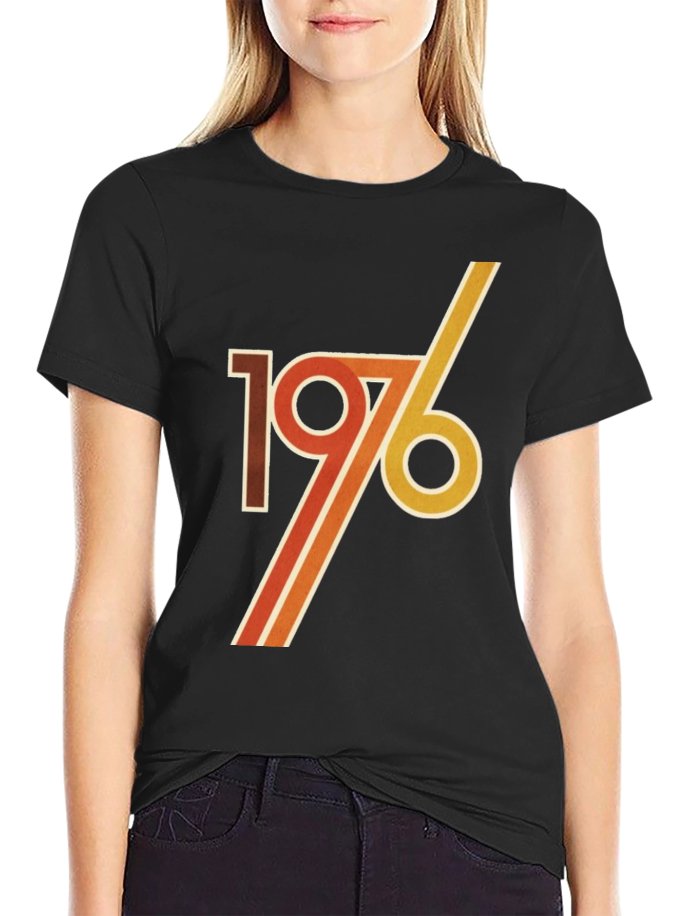 Black Retro 1976 Graphic Tee view 2