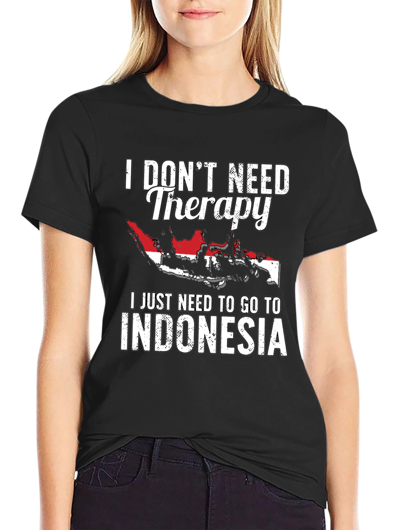 Black Indonesia Therapy Graphic Tee - Black Cotton Comfort view 2
