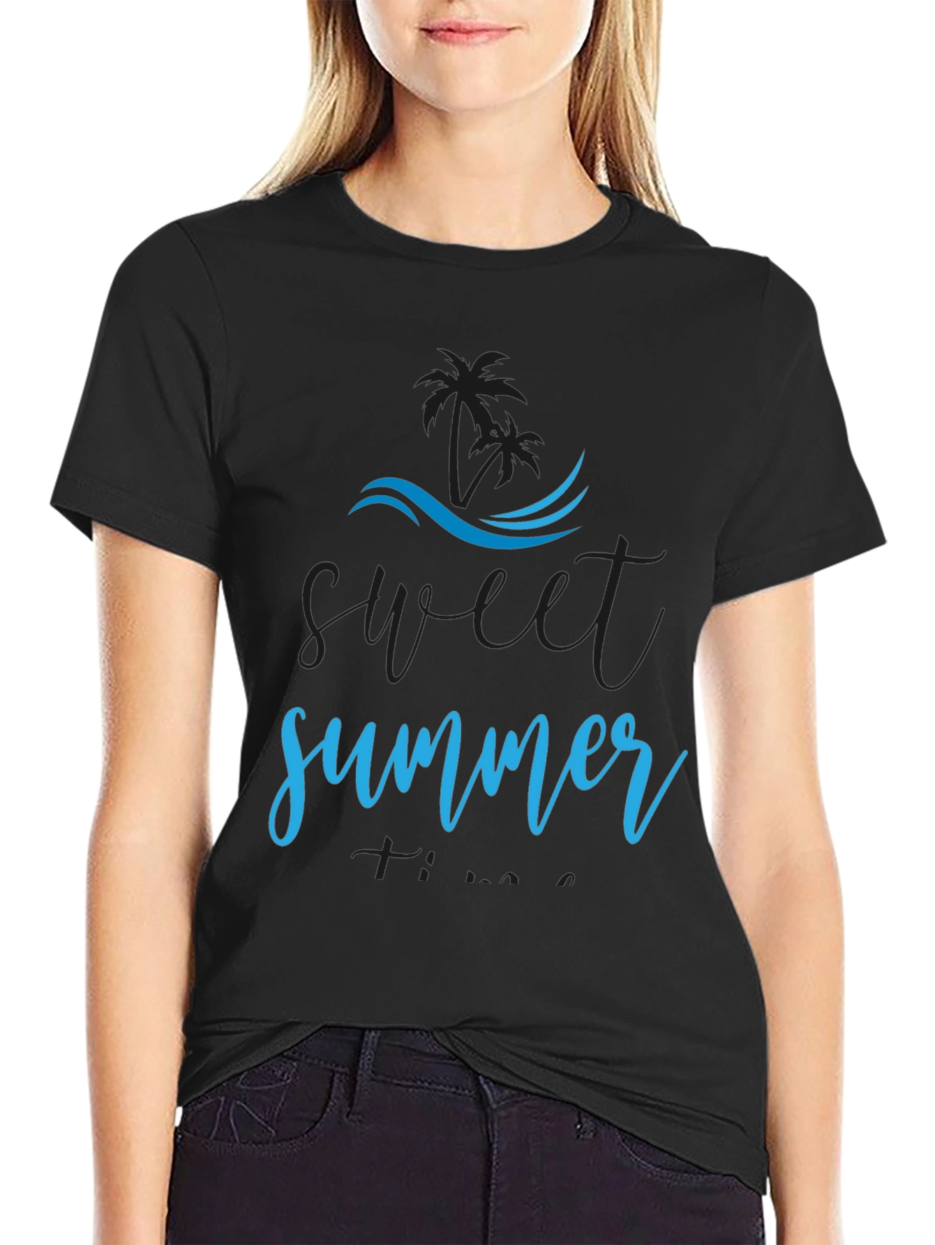 Black Sweet Summer T-Shirt - Beach Vibes view 2