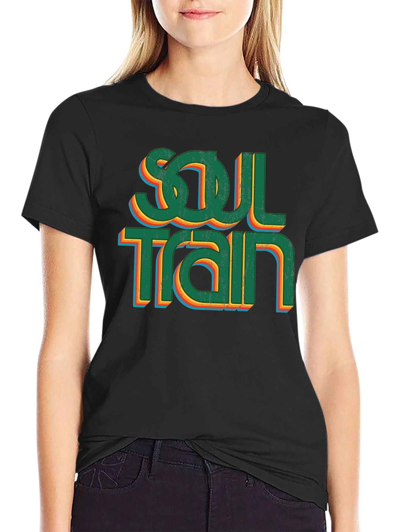 Black Soul Train Retro Style Graphic Tee view 2