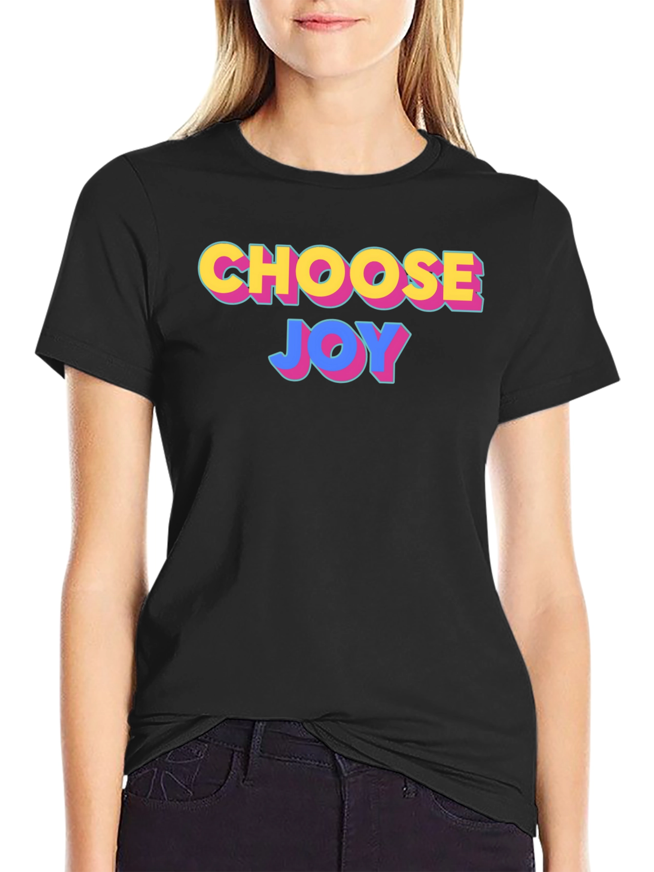Black Choose Joy Graphic Tee - Positive Vibes view 2