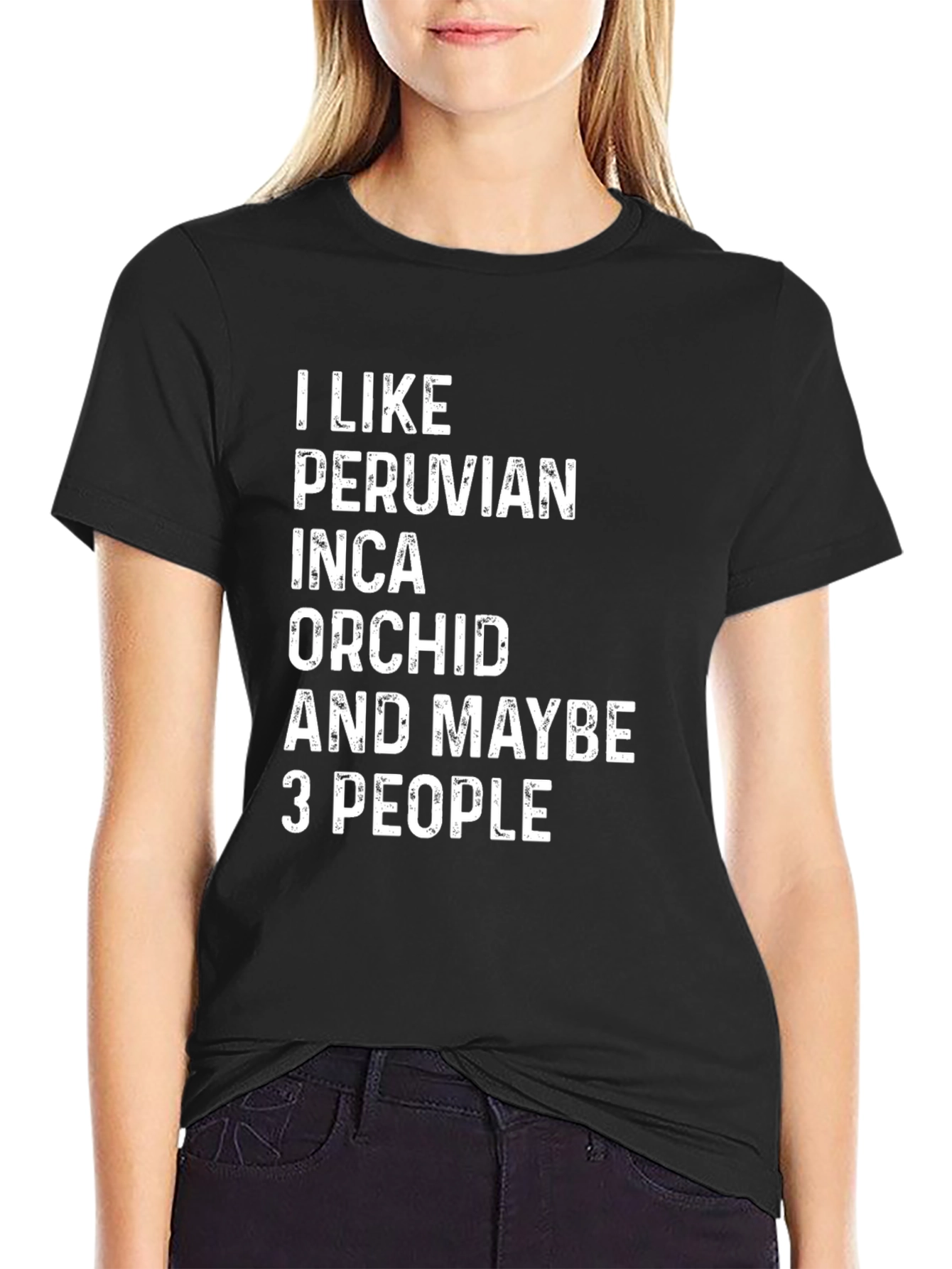 Black Peruvian Inca Orchid Lover T-Shirt view 2