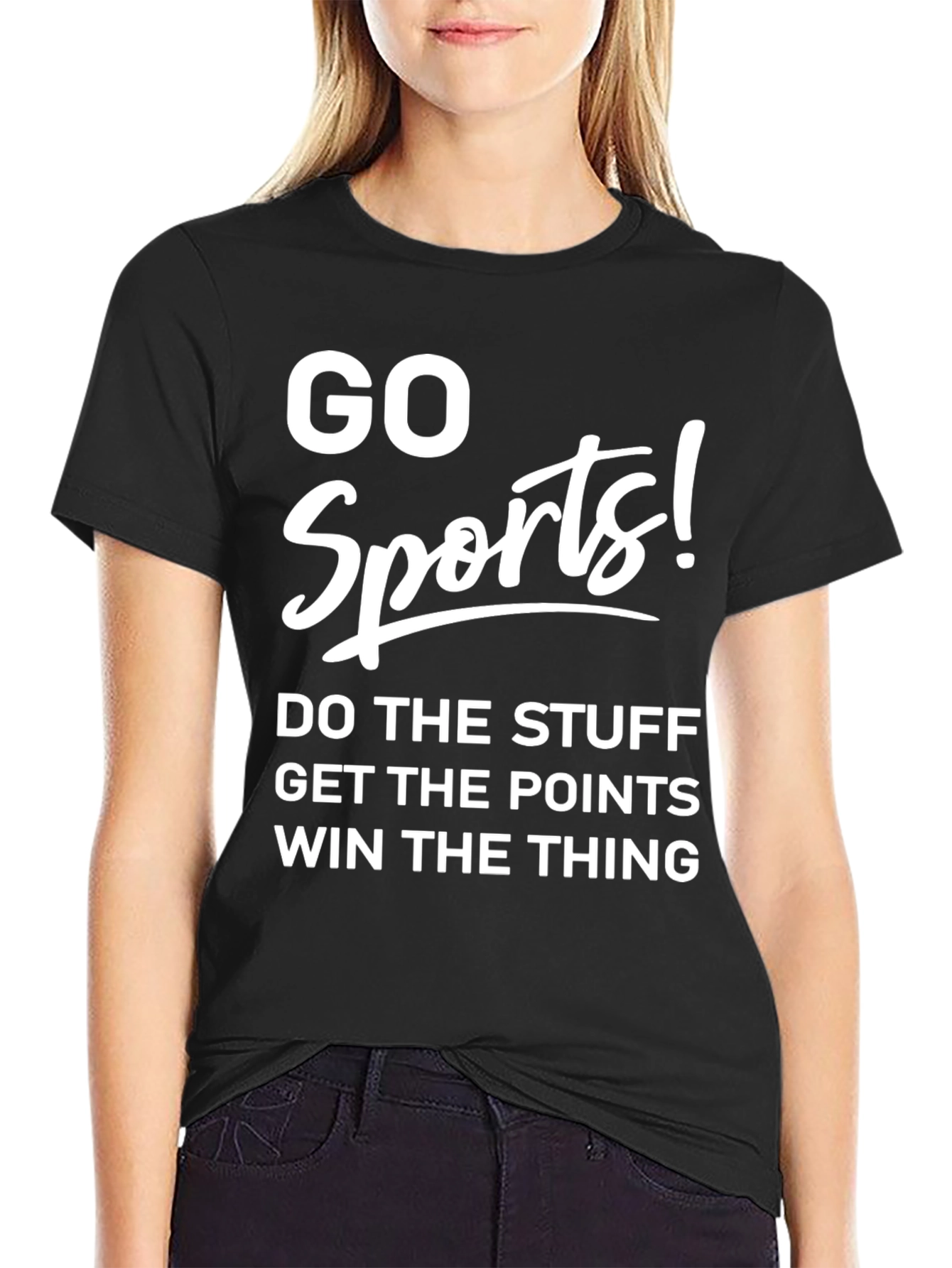 Black Go Sports! Novelty Graphic T-Shirt view 2
