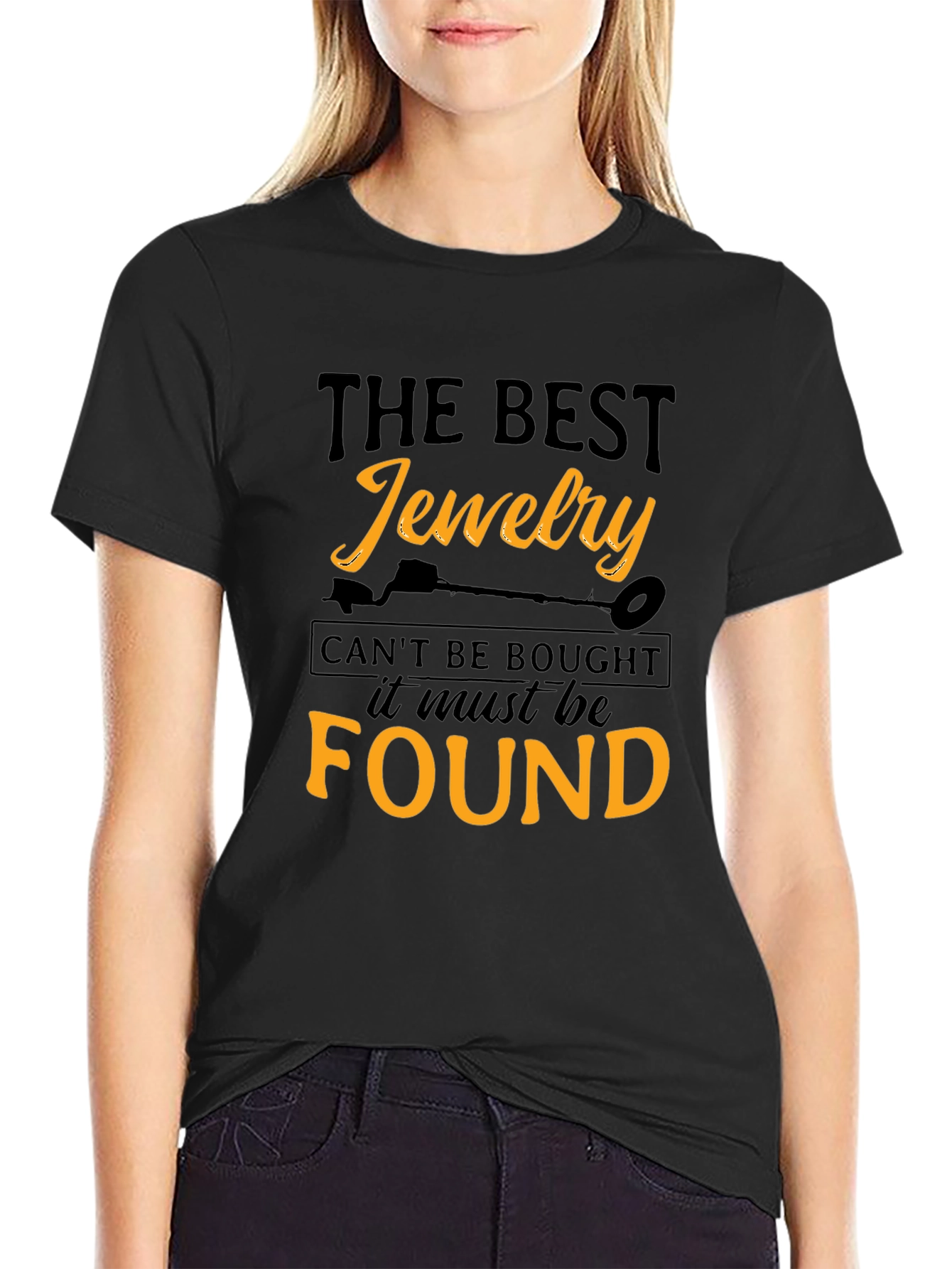Black The Best Jewelry Can't Be Bought T-Shirt view 2