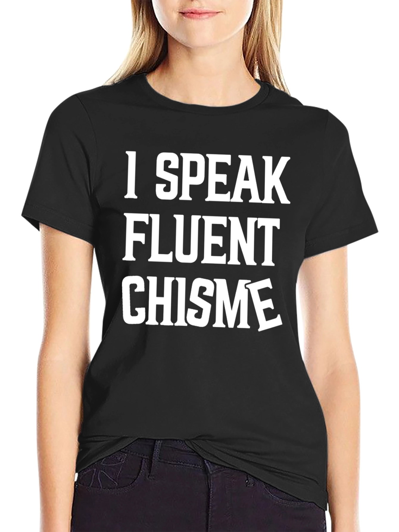 Black Fluent Chisme Graphic Tee - Bold Statement Shirt view 2