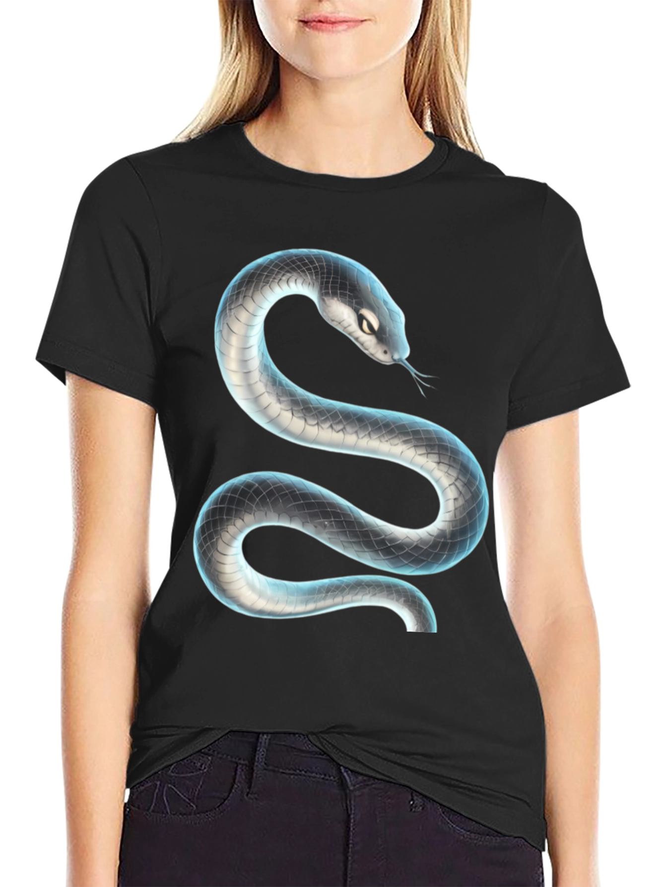 Black Black Snake Graphic T-Shirt view 2