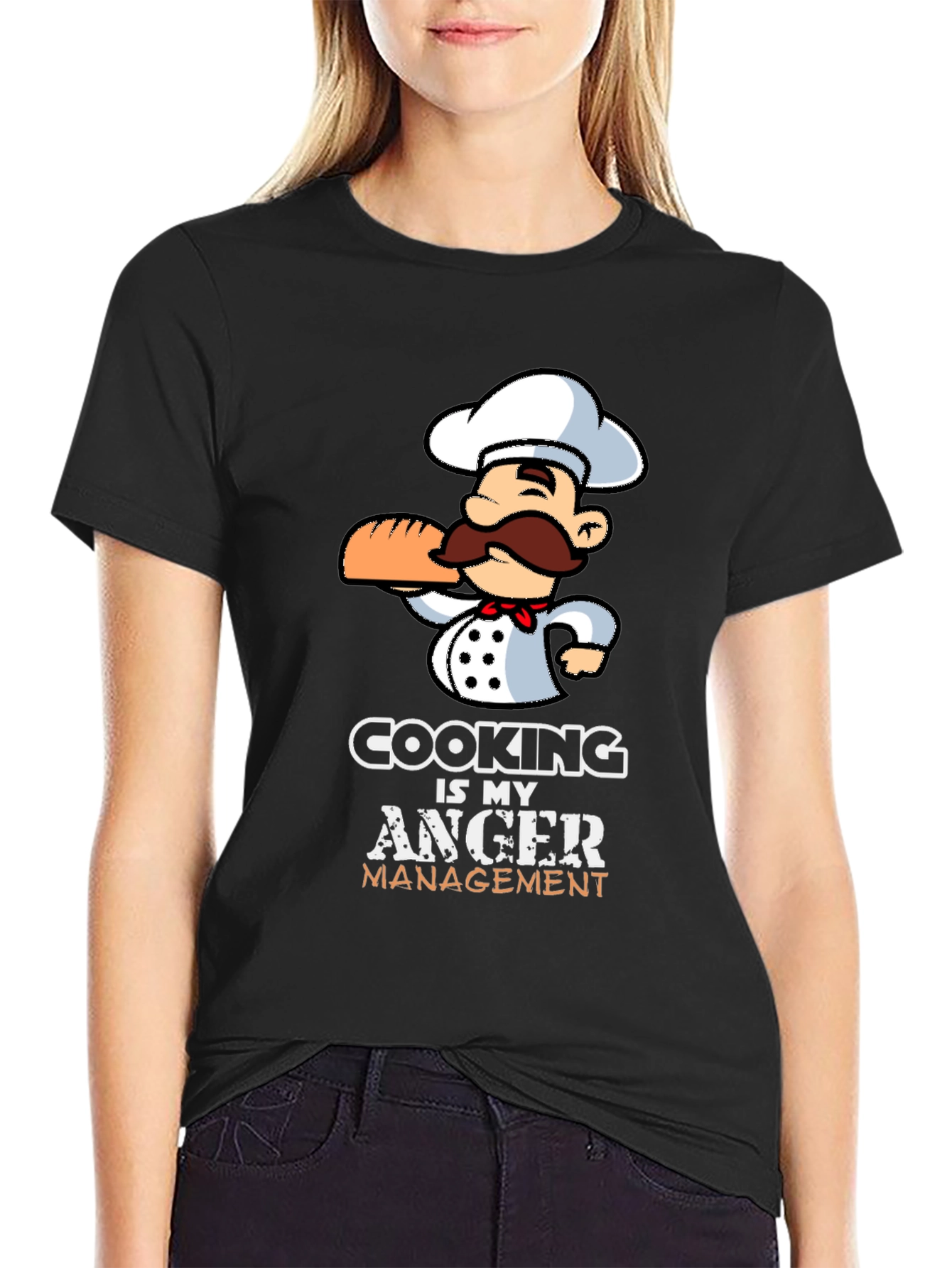 Black Cooking is My Anger Management Graphic T-Shirt view 2