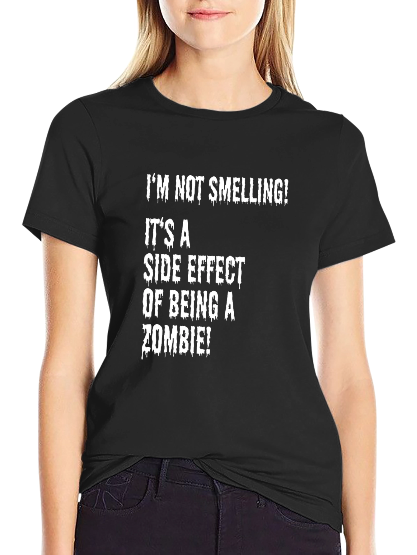 Black Zombie Side Effect T-Shirt - Funny Halloween Tee view 2