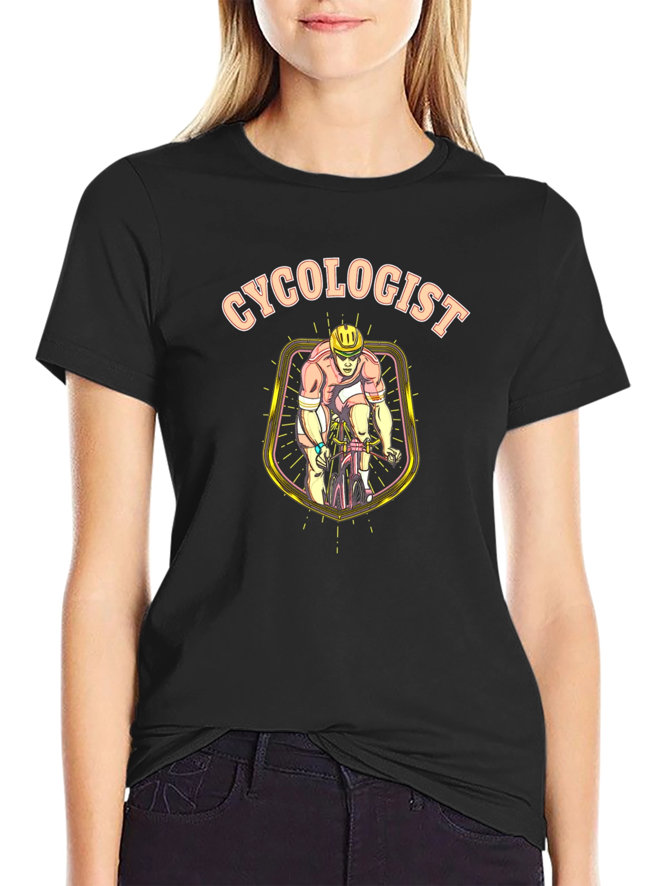 Black Cycologist T-Shirt - Funny Cyclist Tee view 2