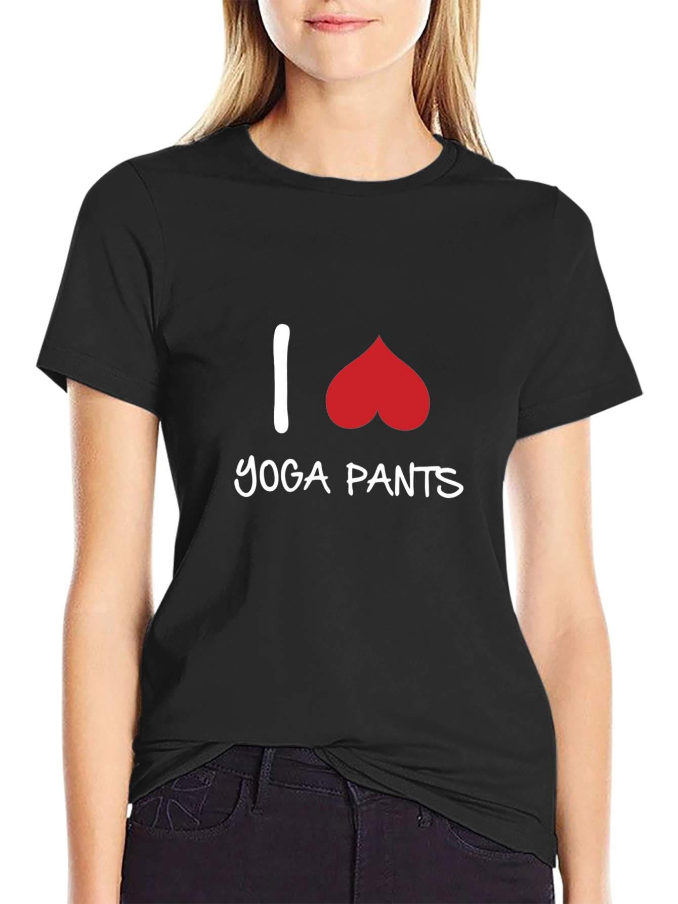 Black I Heart Yoga Pants Graphic Tee view 2