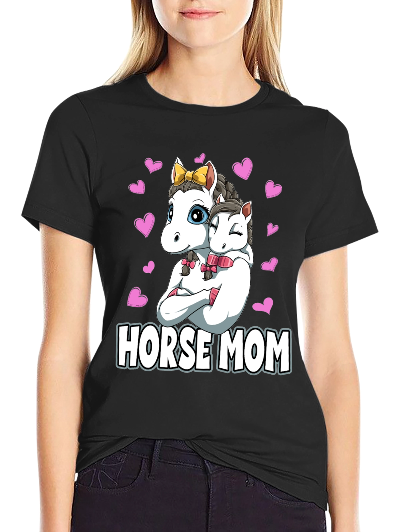 Black Horse Mom Graphic T-Shirt view 2