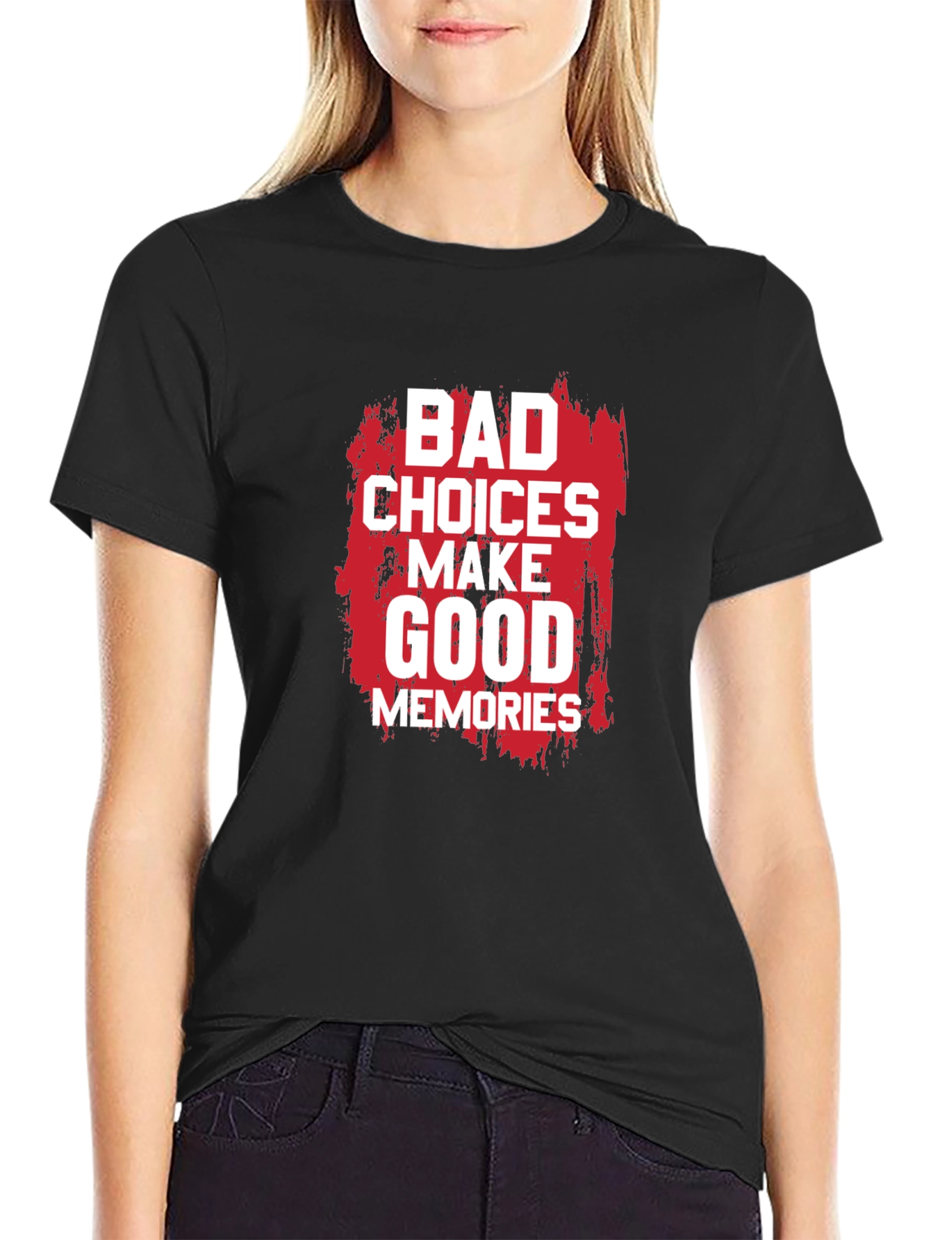 Black Bad Choices Make Good Memories Graphic Tee view 2