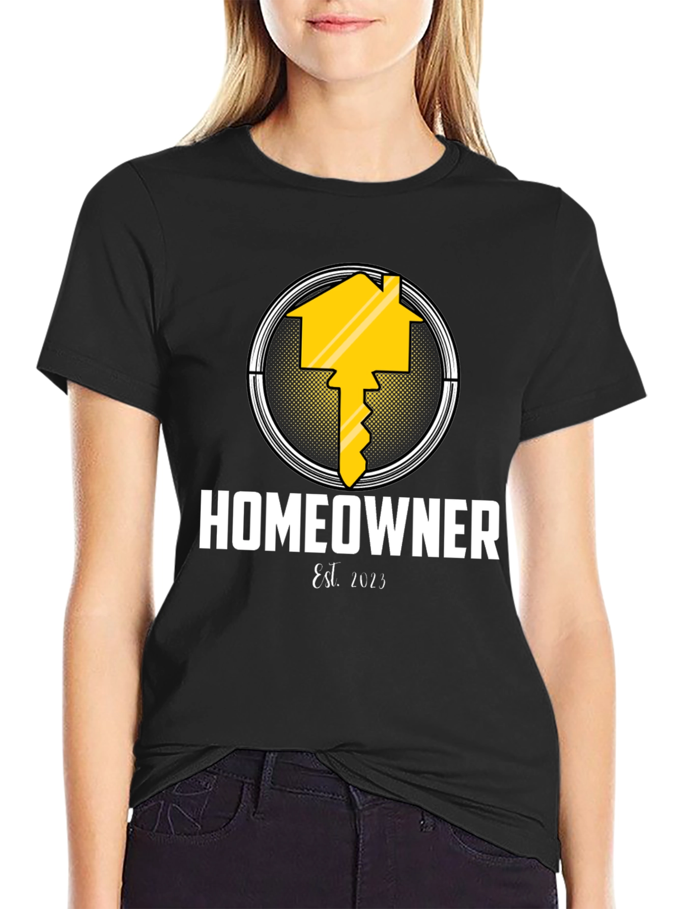Black Homeowner Est. 2023 Graphic T-Shirt - Black view 2