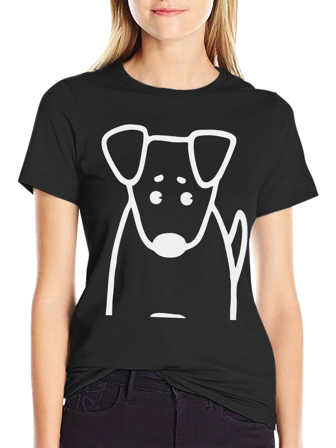 Black Dog Graphic Black T-Shirt - Casual Style view 2