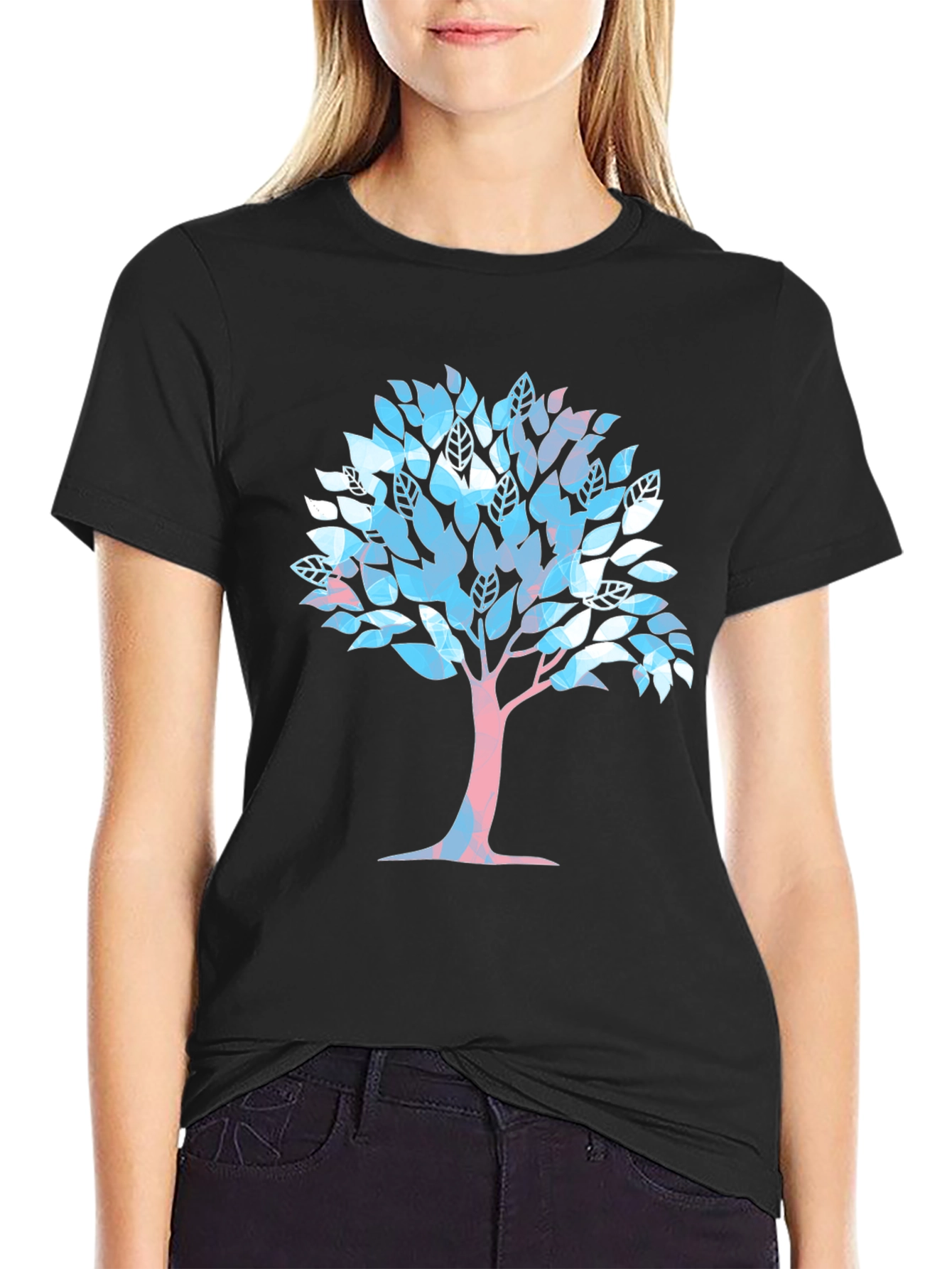 Black Transgender Tree of Life T-Shirt view 2