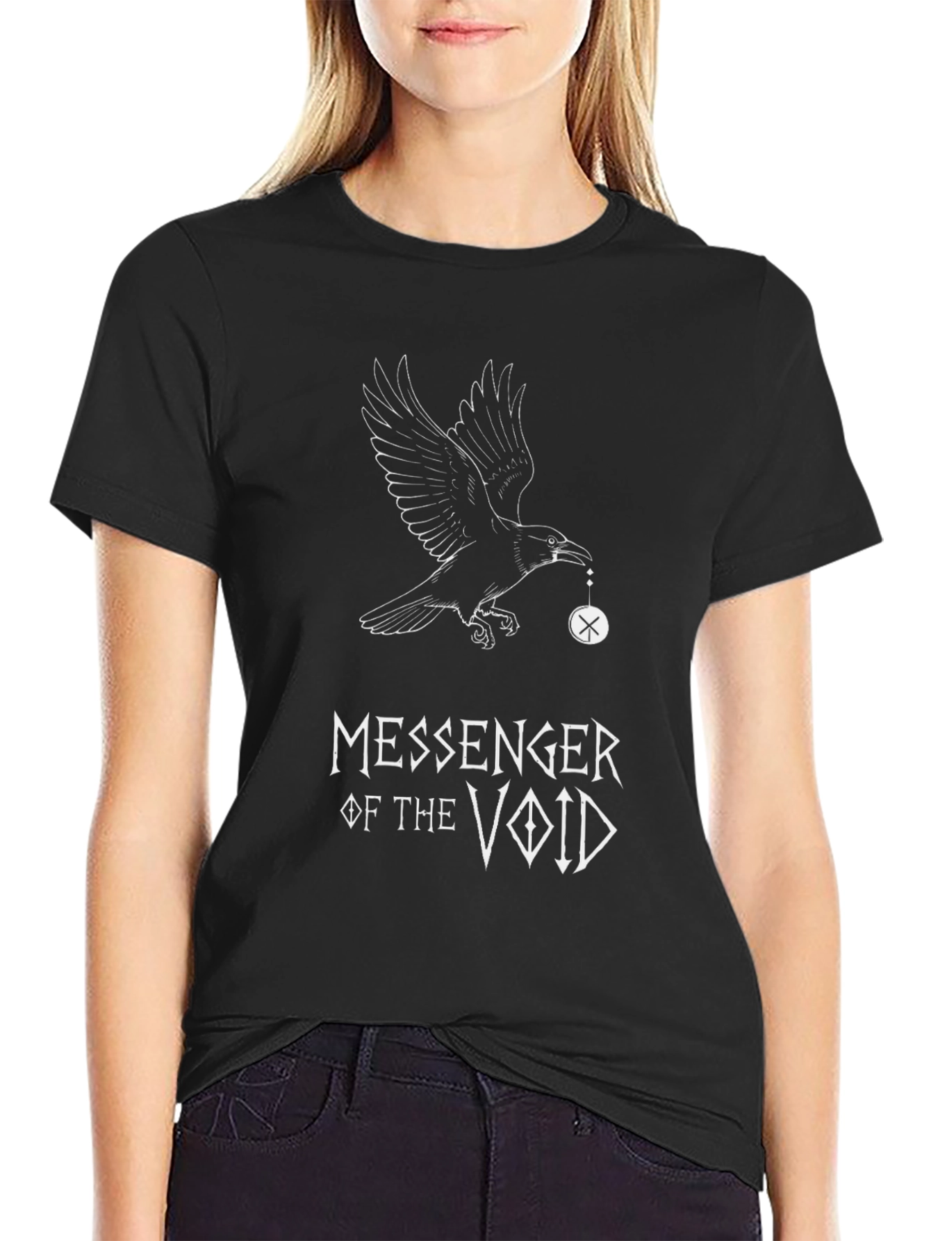 Messenger of the Void Raven Graphic Tee - Black - 2