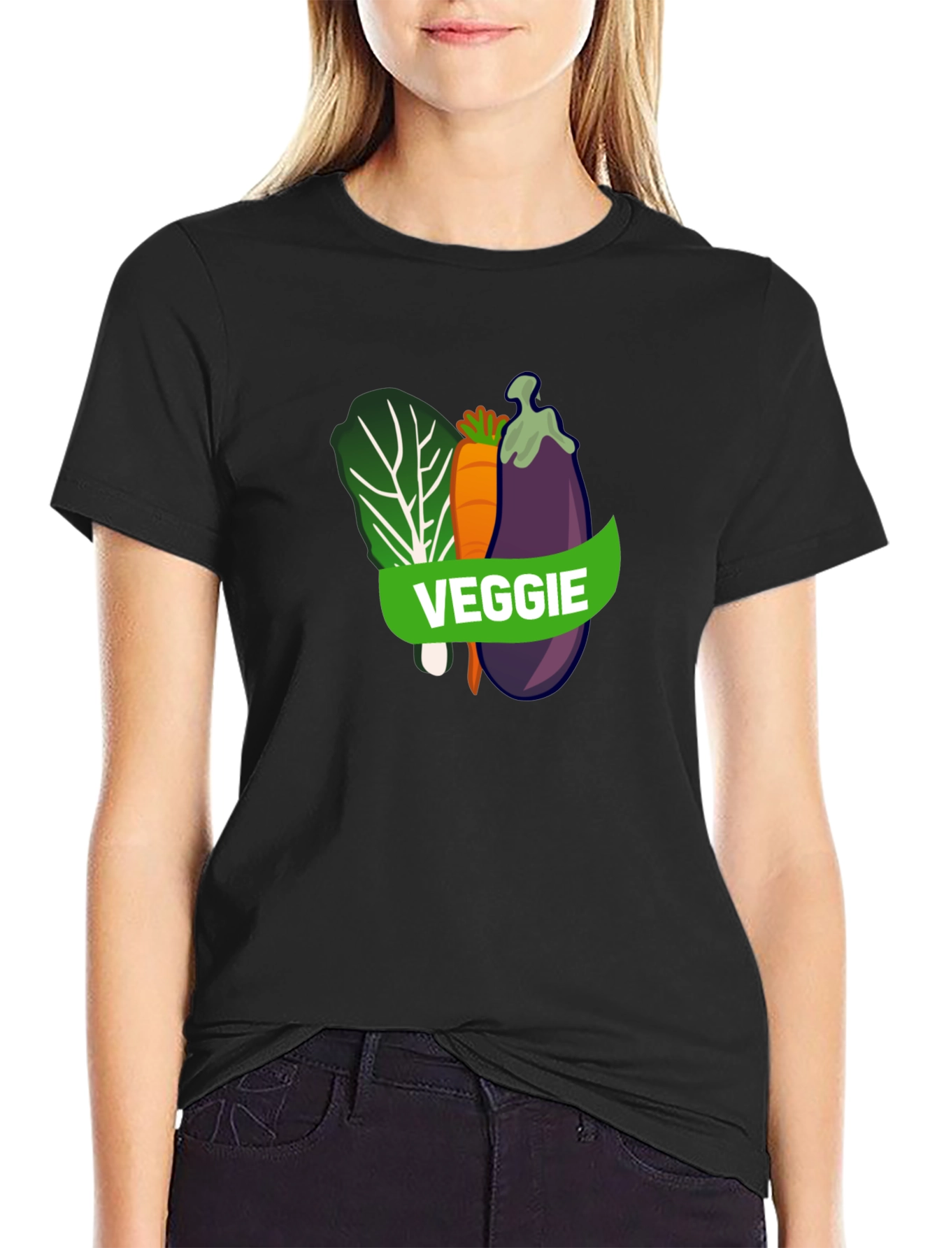 Veggie T-Shirt - Black Vegan Tee - 2