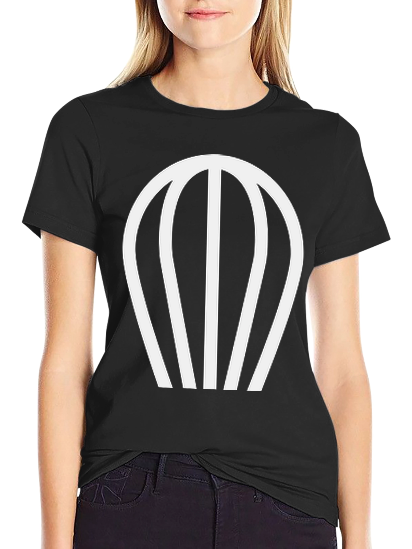 Black Modern Parachute Graphic Black T-Shirt view 2