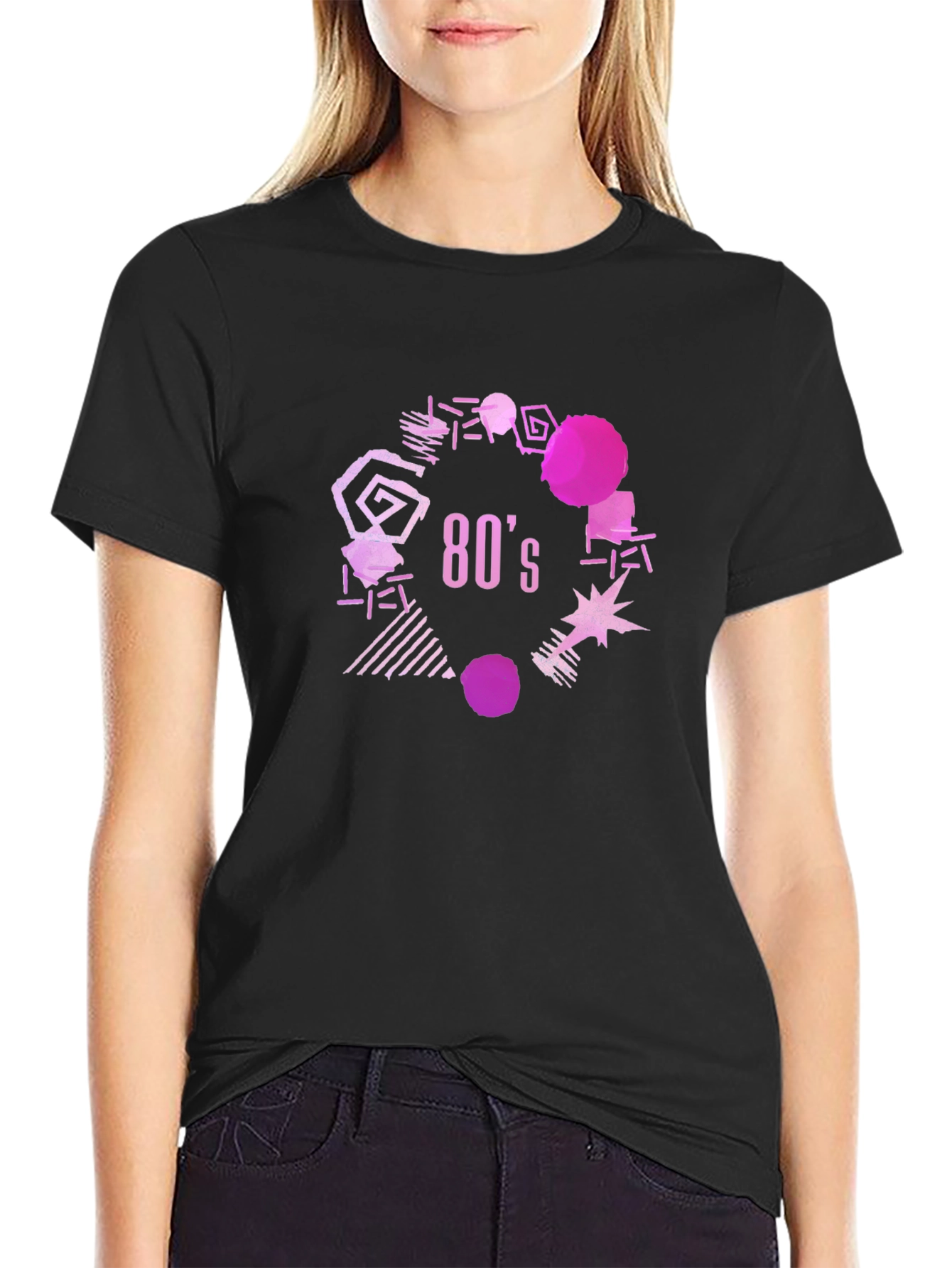 Black Retro 80's Graphic Tee - Black T-Shirt view 2
