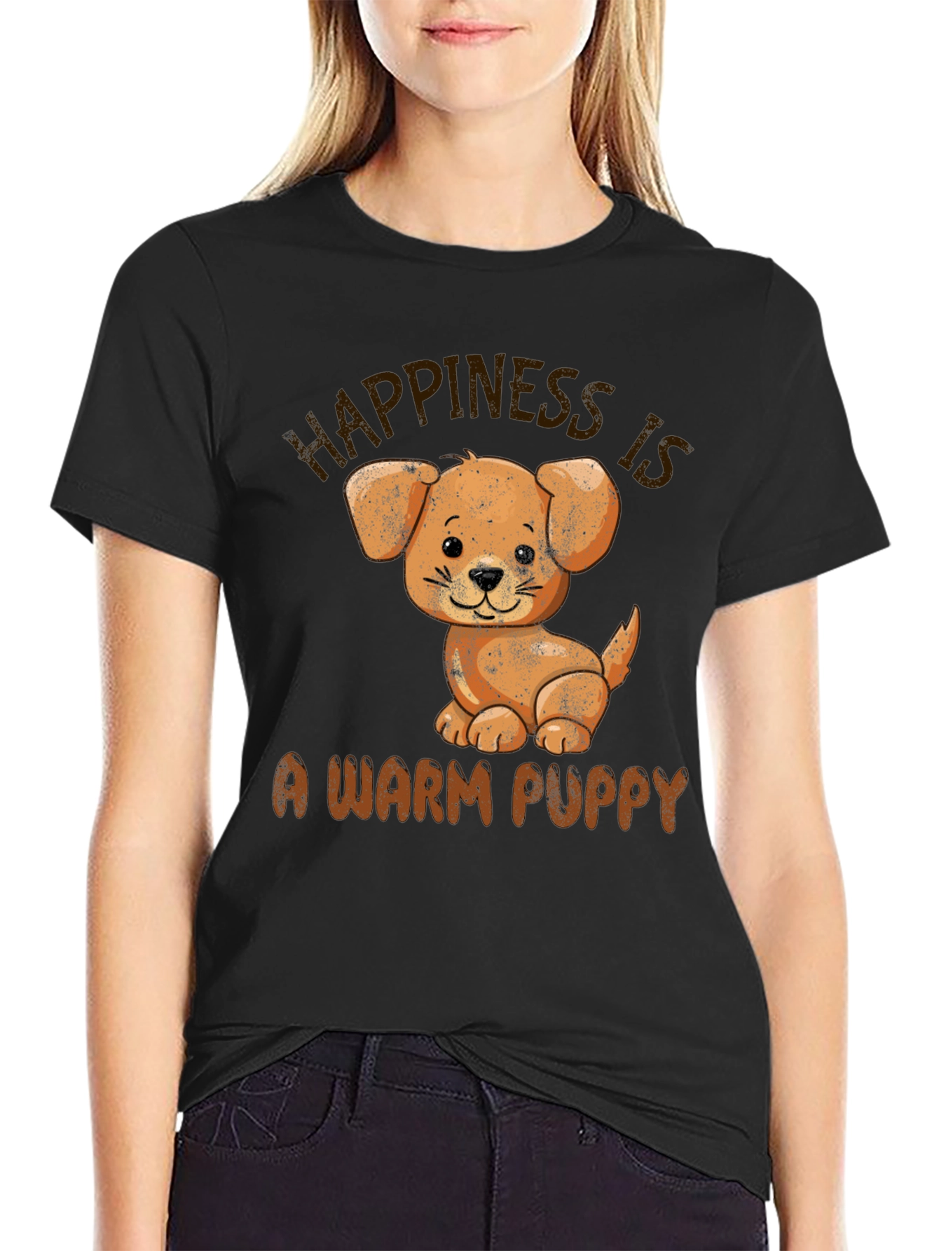 Black Happiness is a Warm Puppy T-Shirt view 2