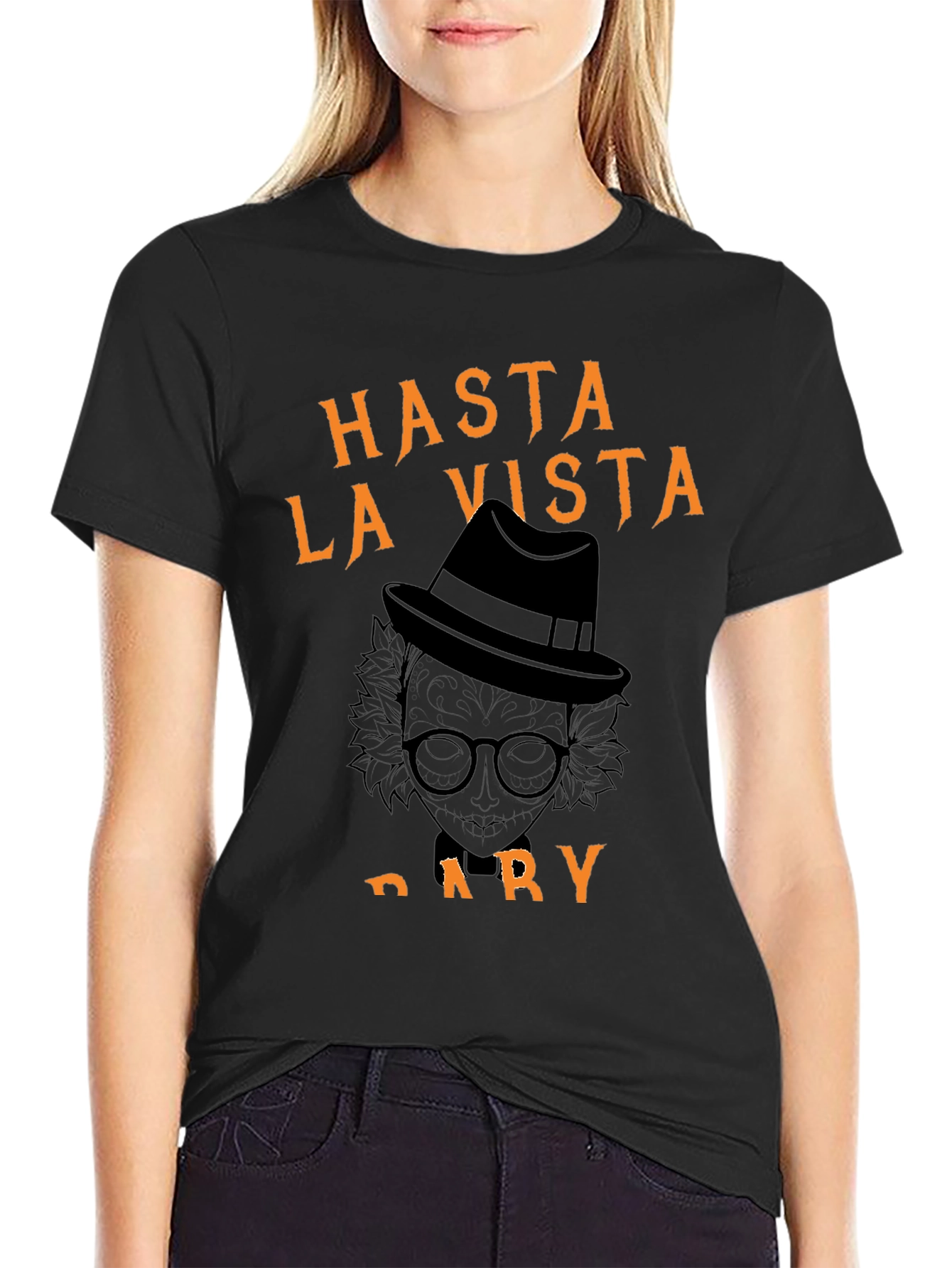 Black Hasta La Vista, Dary Halloween T-Shirt view 2