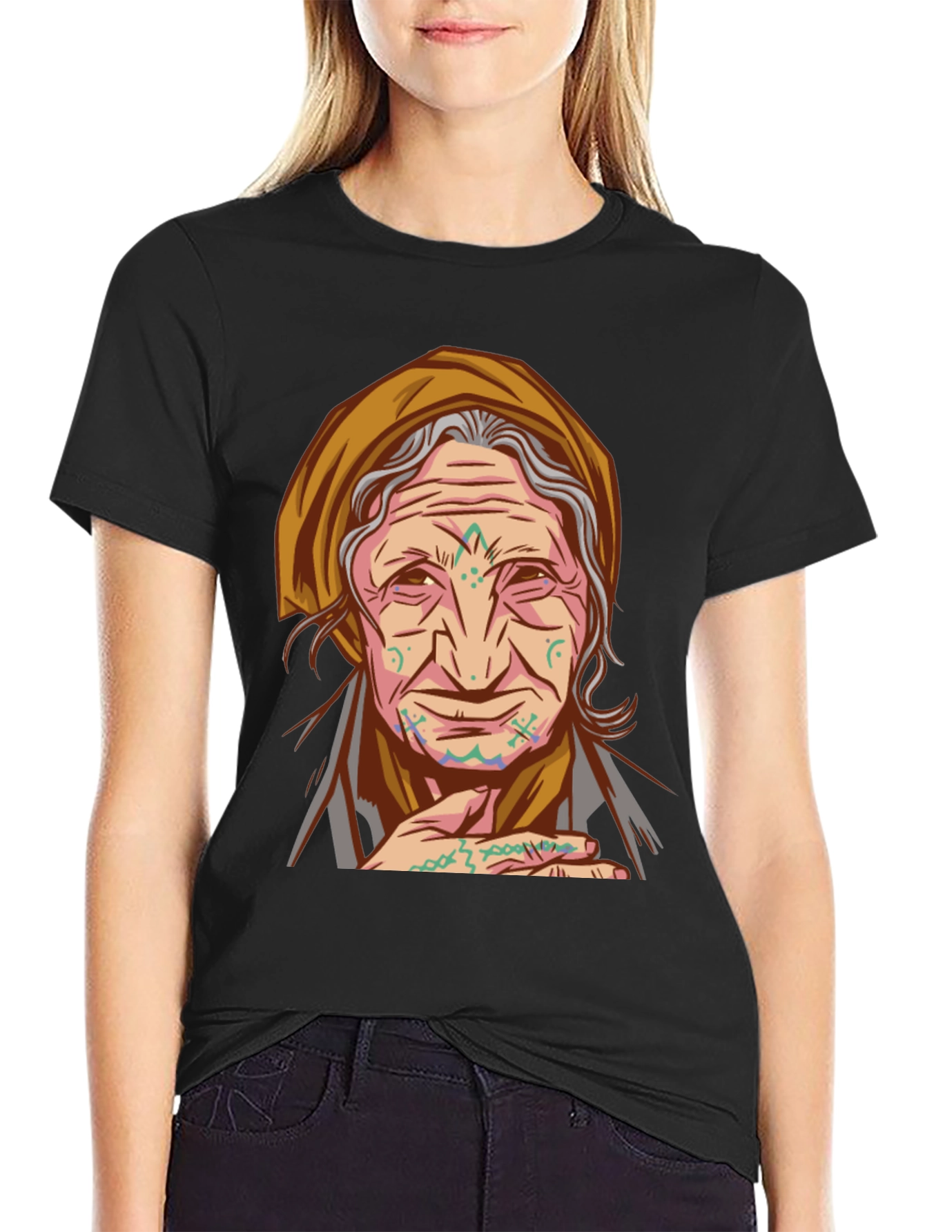 Tribal Tattoo Granny Graphic Tee - Unique Design - 2