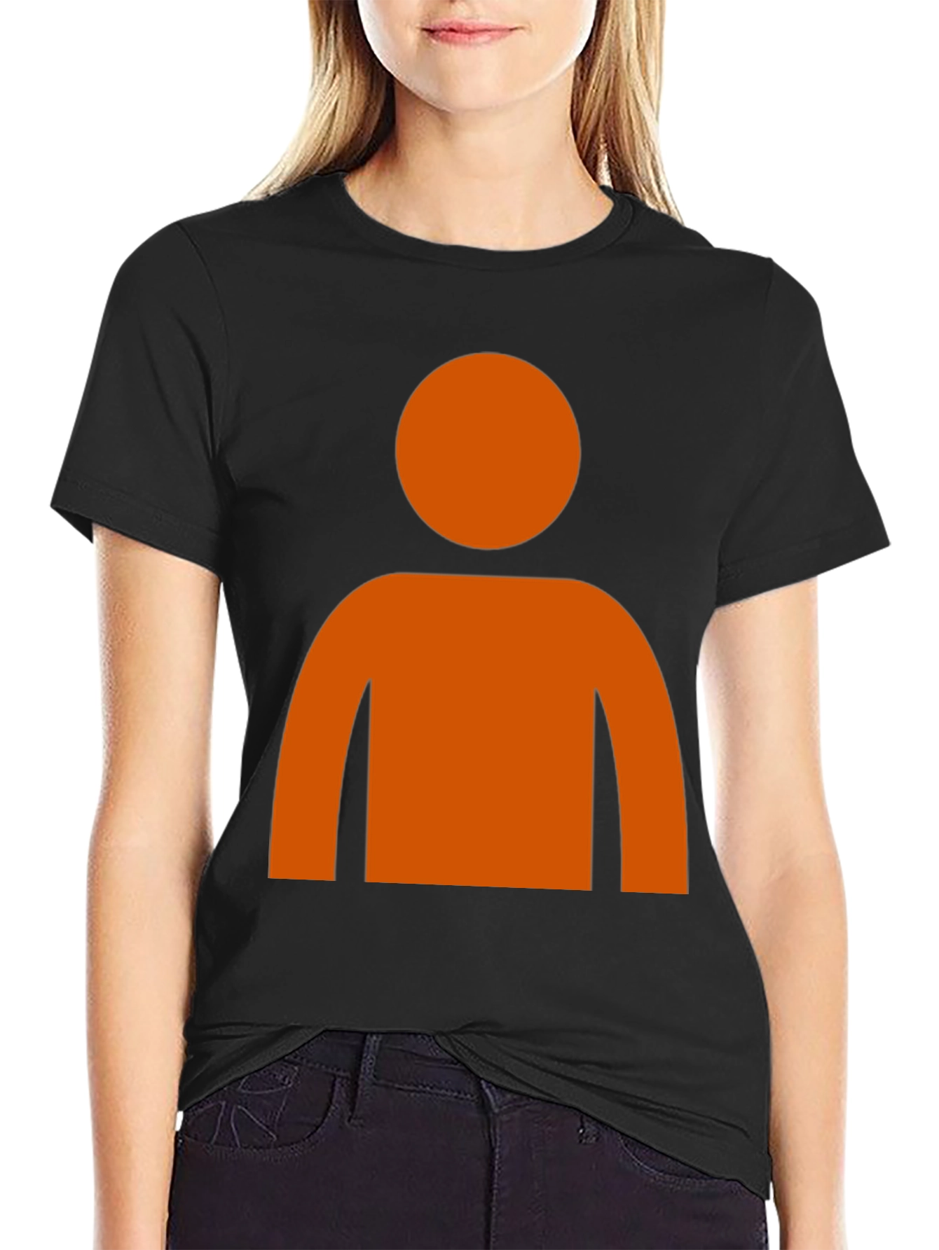 Black Orange Silhouette Graphic T-Shirt view 2