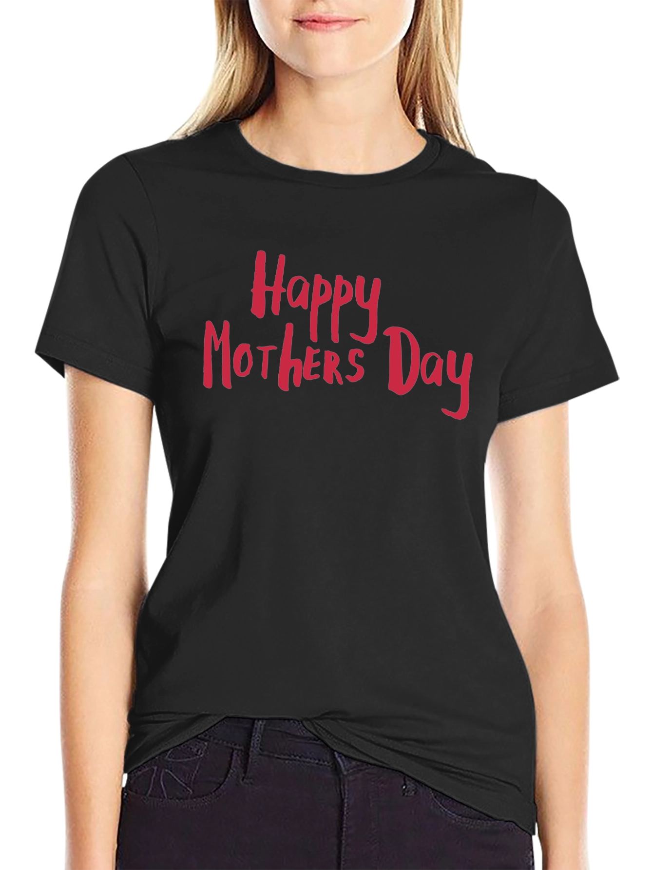 Black Happy Mothers Day Black T-Shirt view 2