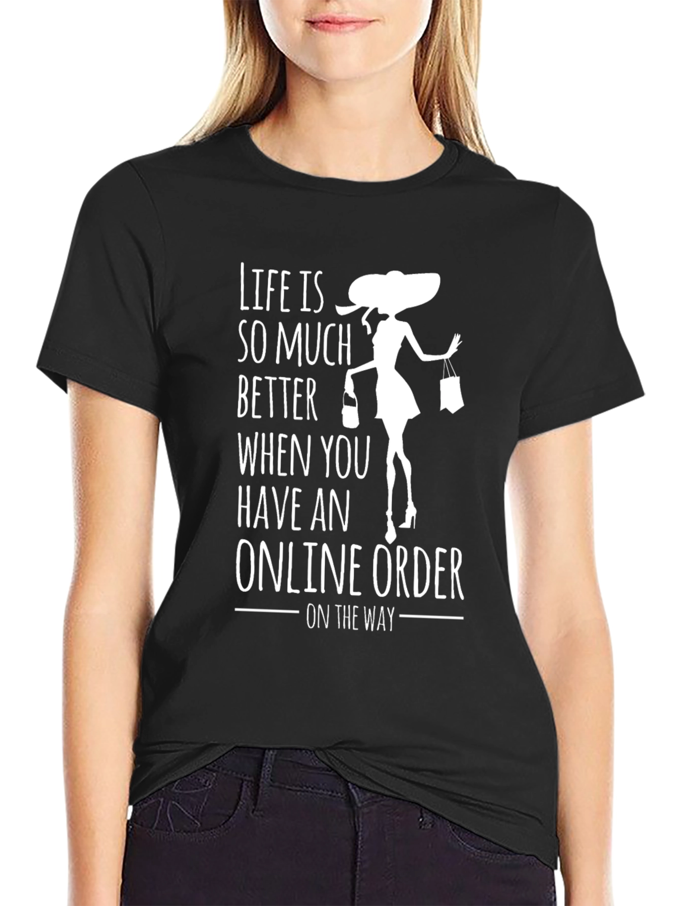 Black Online Order T-Shirt: Life Is Better On The Way! view 2
